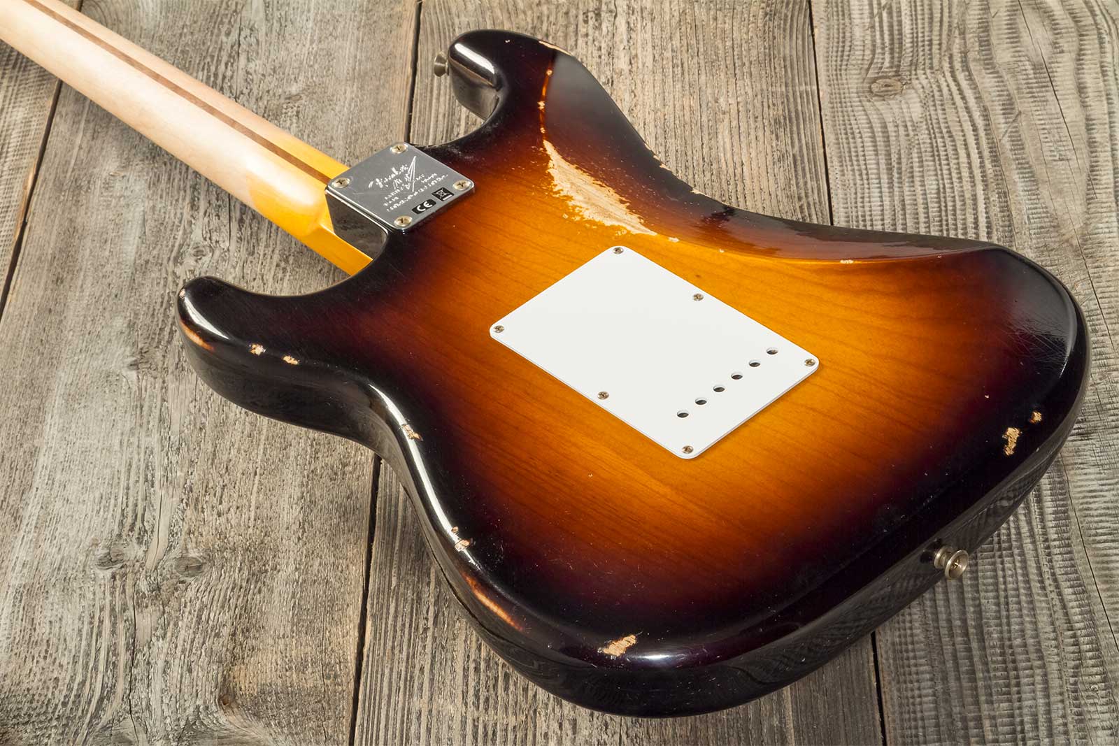 Fender Custom Shop Strat 1954 70th Anniv. 3s Trem Mn #xn4158 - Relic Wide-fade 2-color Sunburst - Elektrische gitaar in Str-vorm - Variation 6
