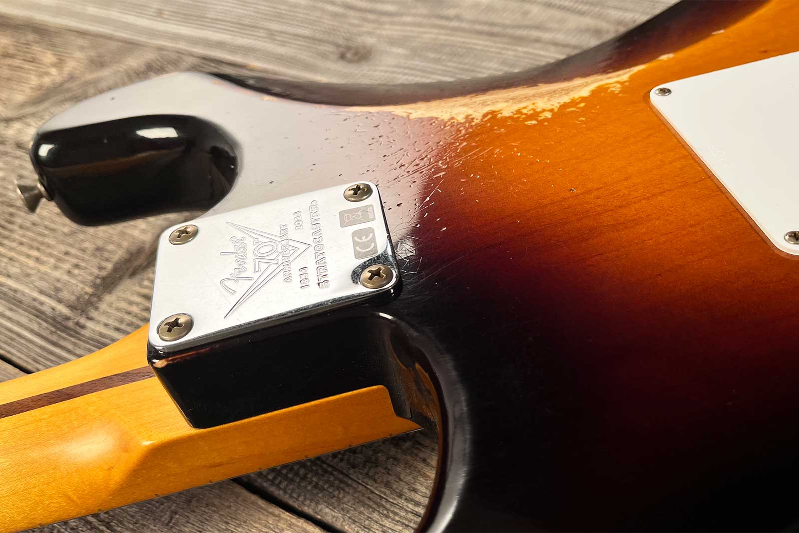 Fender Custom Shop Strat 1954 70th Anniv. 3s Trem Mn #xn4158 - Relic Wide-fade 2-color Sunburst - Elektrische gitaar in Str-vorm - Variation 8