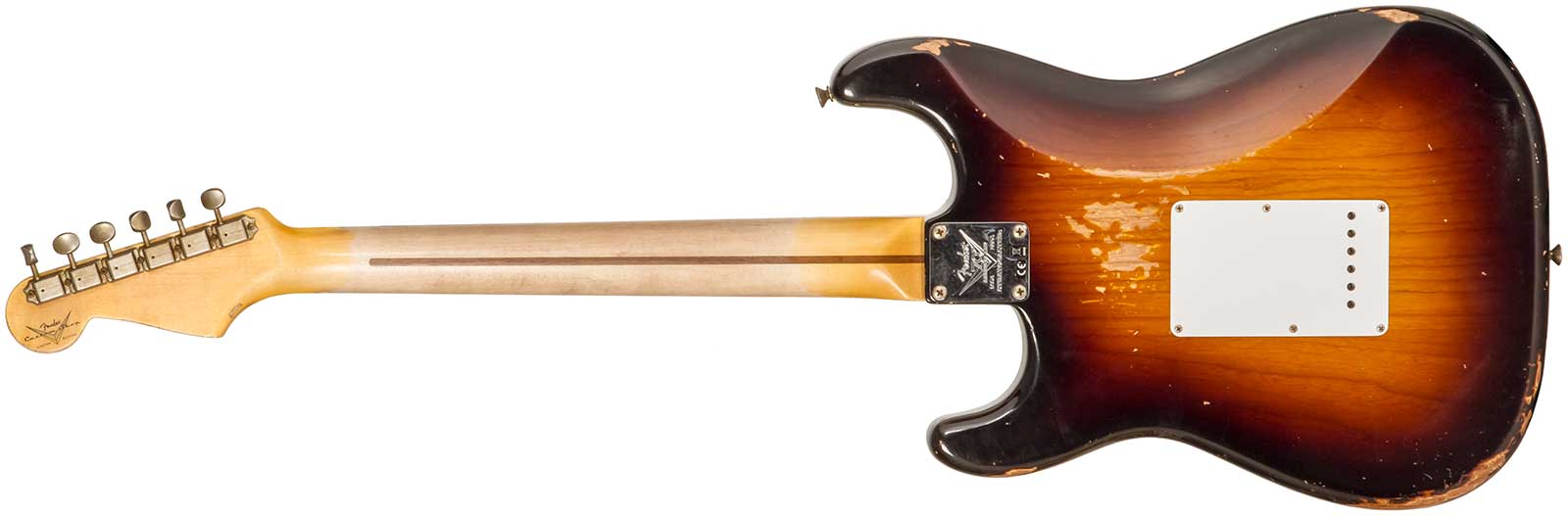 Fender Custom Shop Strat 1954 70th Anniv. 3s Trem Mn #xn4309 - Heavy Relic Wide Fade 2-color Sunburst - Elektrische gitaar in Str-vorm - Variation 1