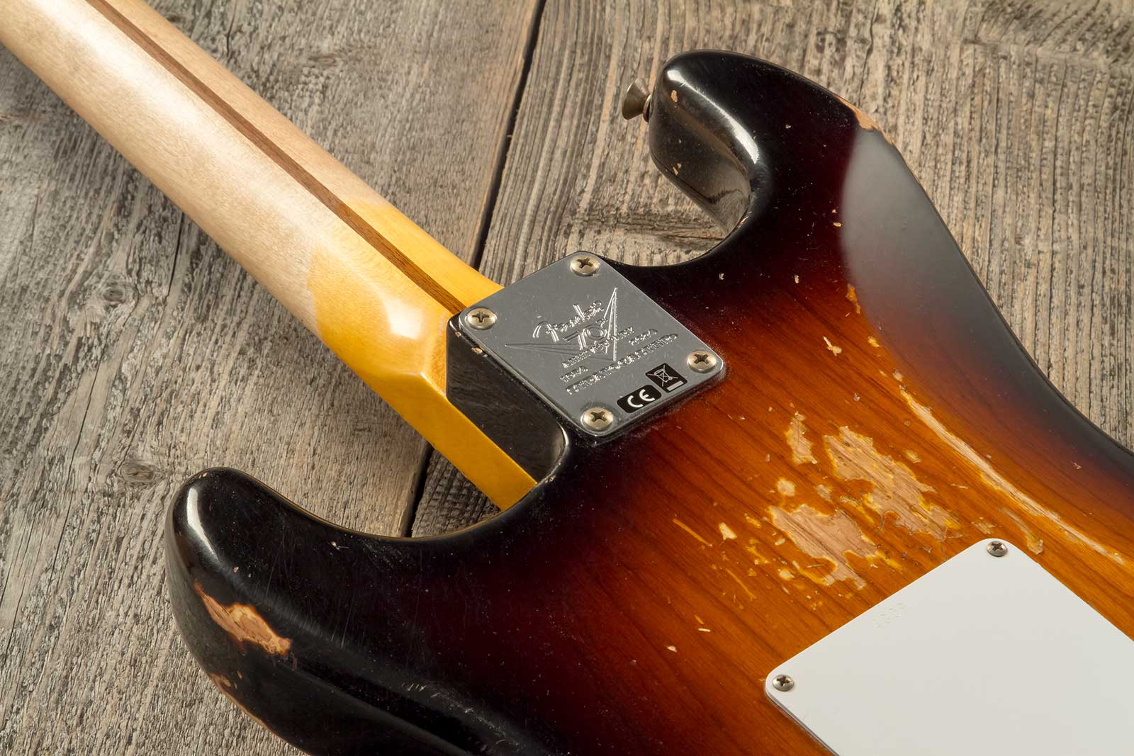 Fender Custom Shop Strat 1954 70th Anniv. 3s Trem Mn #xn4309 - Heavy Relic Wide Fade 2-color Sunburst - Elektrische gitaar in Str-vorm - Variation 6