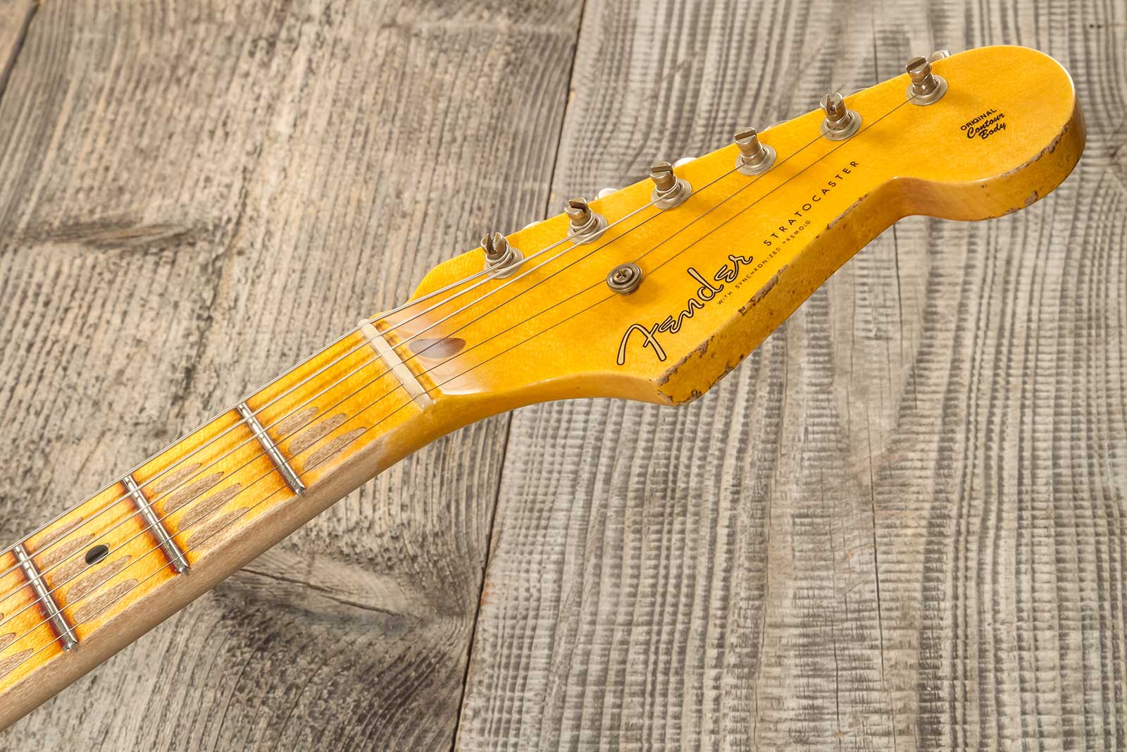 Fender Custom Shop Strat 1954 70th Anniv. 3s Trem Mn #xn4309 - Heavy Relic Wide Fade 2-color Sunburst - Elektrische gitaar in Str-vorm - Variation 8