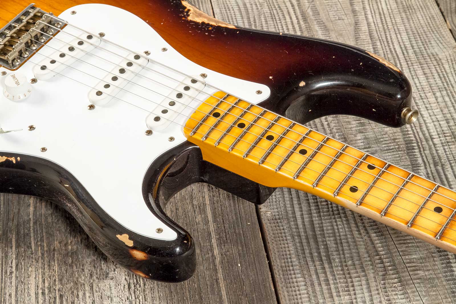 Fender Custom Shop Strat 1954 70th Anniv. 3s Trem Mn #xn4316 - Relic Wide Fade 2-color Sunburst - Elektrische gitaar in Str-vorm - Variation 4