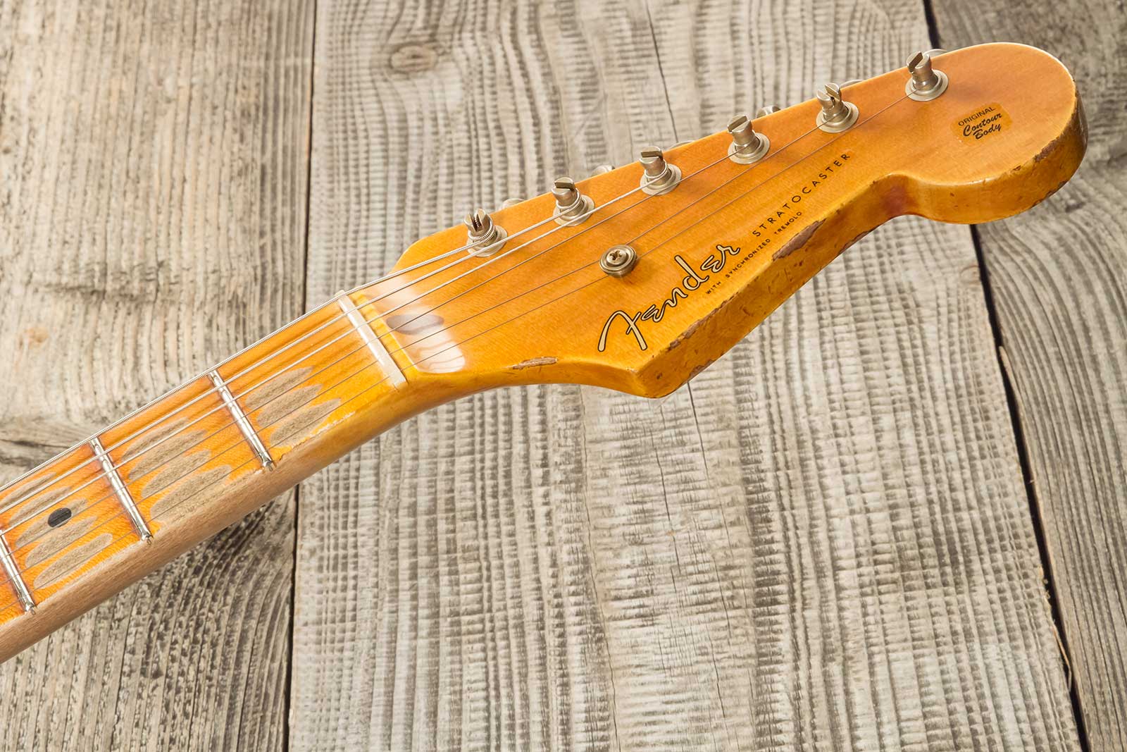 Fender Custom Shop Strat 1954 70th Anniv. 3s Trem Mn #xn4324 - Heavy Relic Wide Fade 2-color Sunburst - Elektrische gitaar in Str-vorm - Variation 10