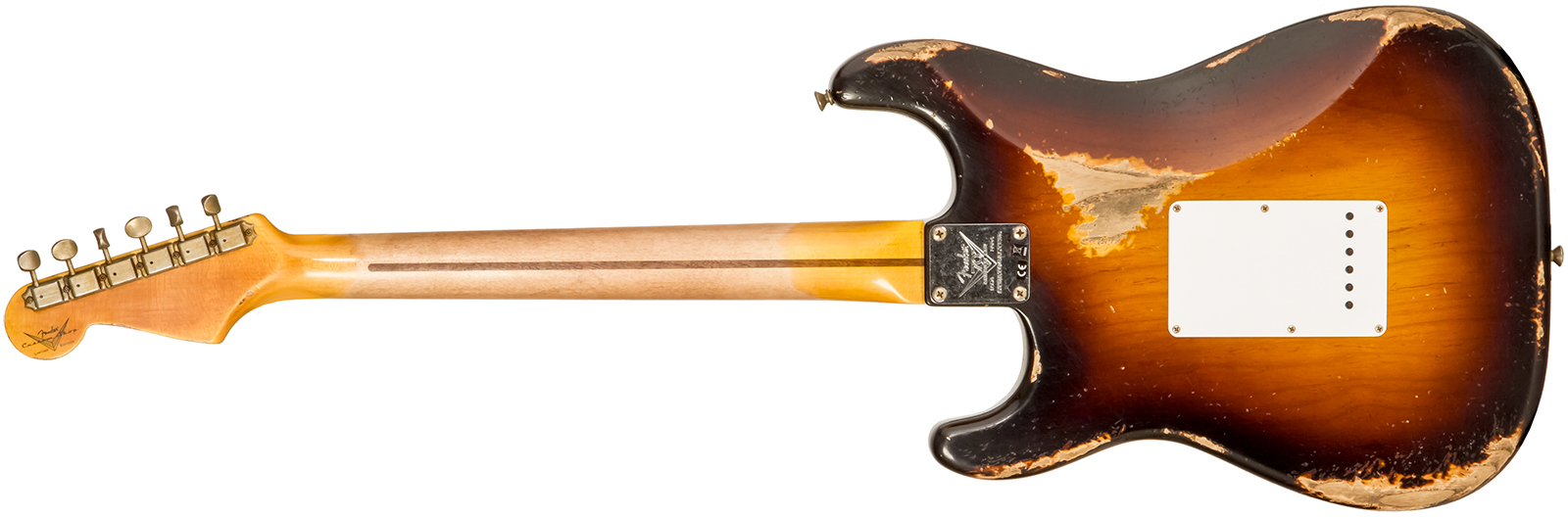 Fender Custom Shop Strat 1954 70th Anniv. 3s Trem Mn #xn4324 - Heavy Relic Wide Fade 2-color Sunburst - Elektrische gitaar in Str-vorm - Variation 1
