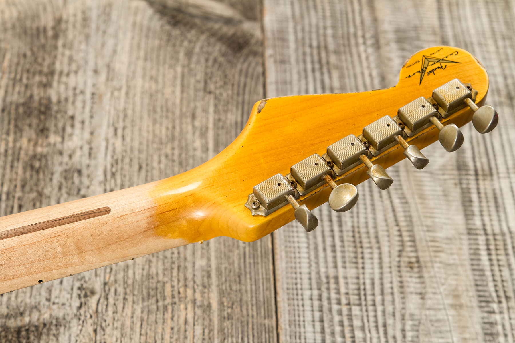 Fender Custom Shop Strat 1954 70th Anniv. 3s Trem Mn #xn4343 - Heavy Relic 2-color Sunburst - Elektrische gitaar in Str-vorm - Variation 10