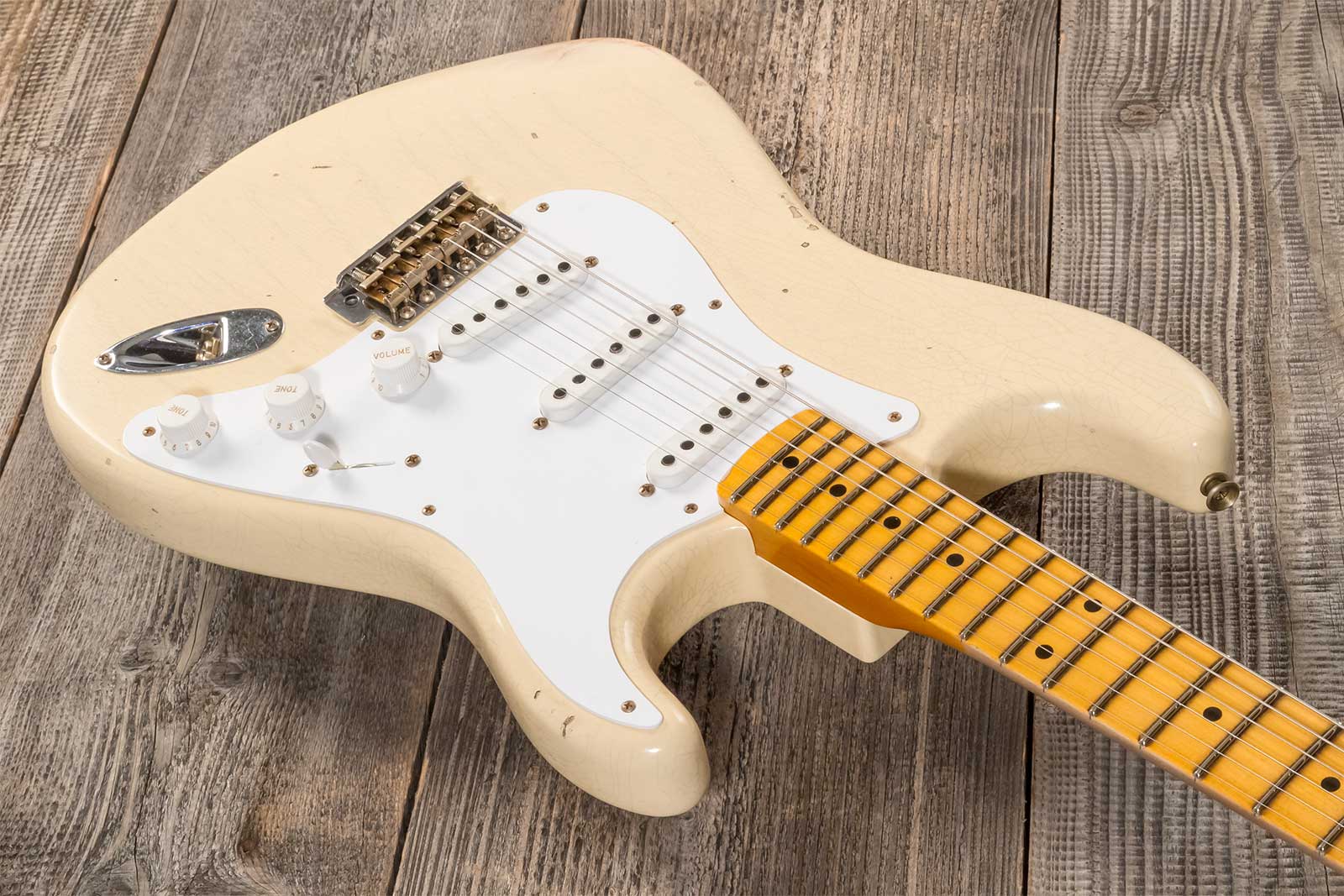 Fender Custom Shop Strat 1954 70th Anniv. 3s Trem Mn #xn4382 - Relic Vintage Blonde - Elektrische gitaar in Str-vorm - Variation 2