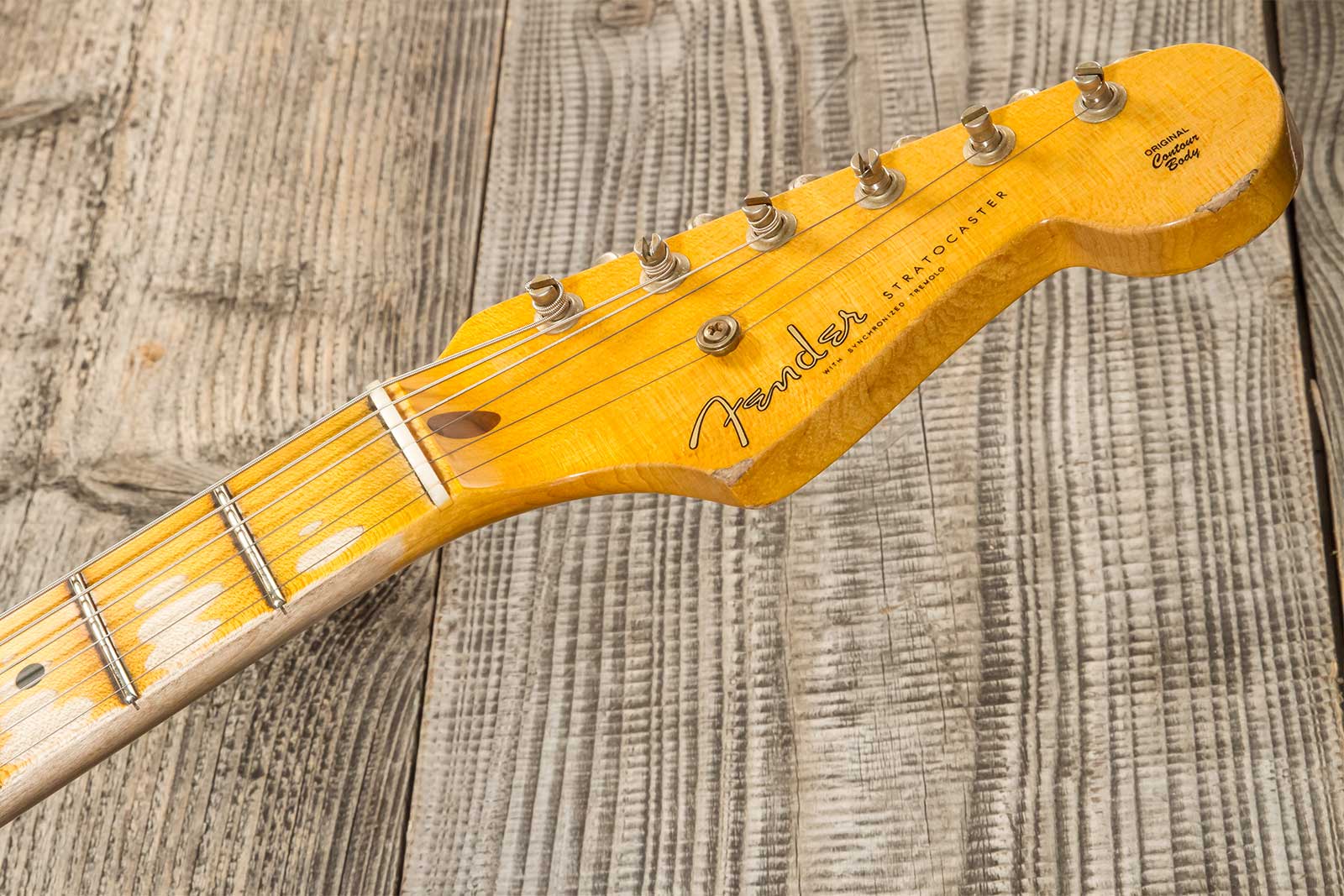 Fender Custom Shop Strat 1954 70th Anniv. 3s Trem Mn #xn4382 - Relic Vintage Blonde - Elektrische gitaar in Str-vorm - Variation 7