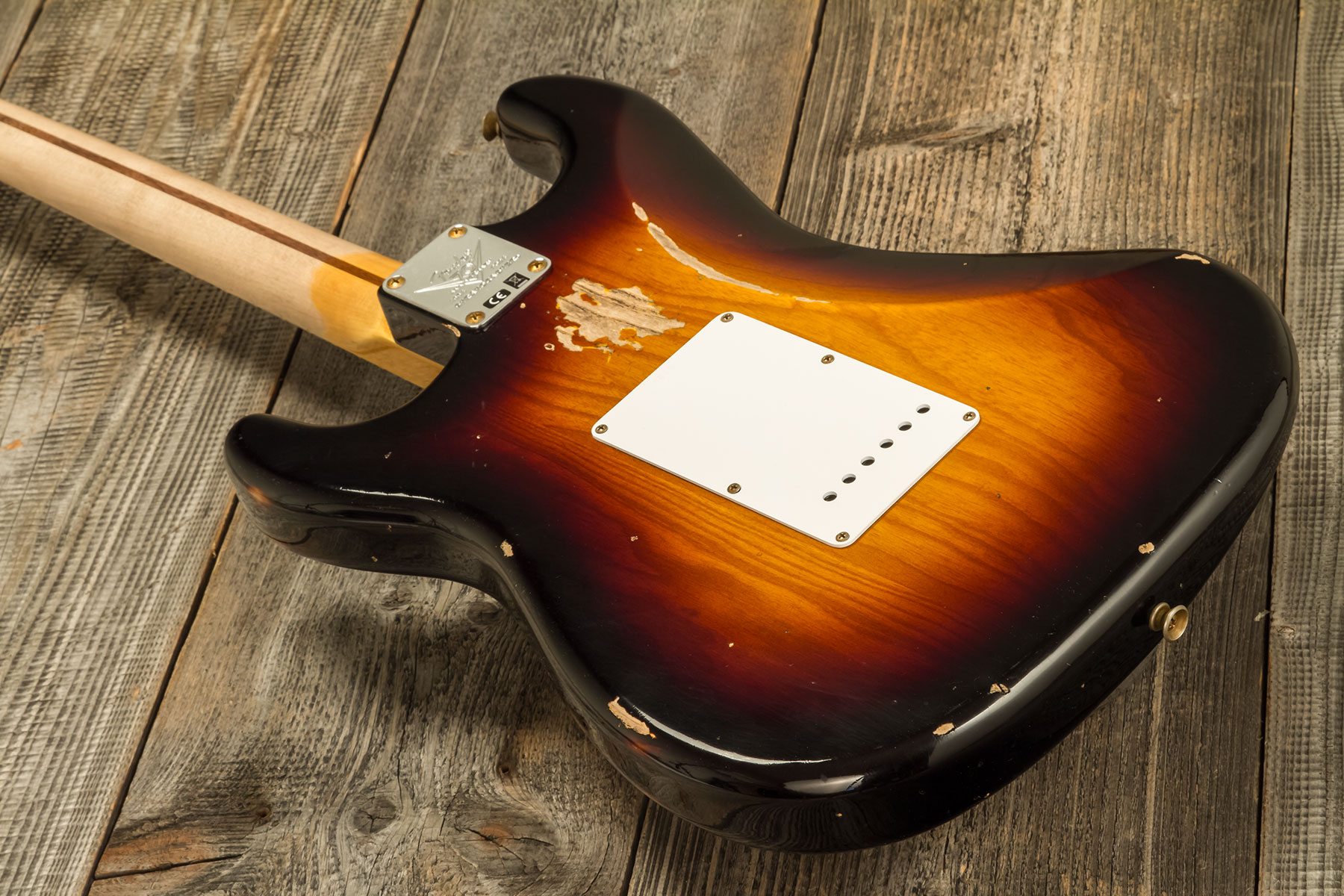 Fender Custom Shop Strat 1954 70th Anniv. 3s Trem Mn #xn4888 - Heavy Relic 2-color Sunburst - Elektrische gitaar in Str-vorm - Variation 5