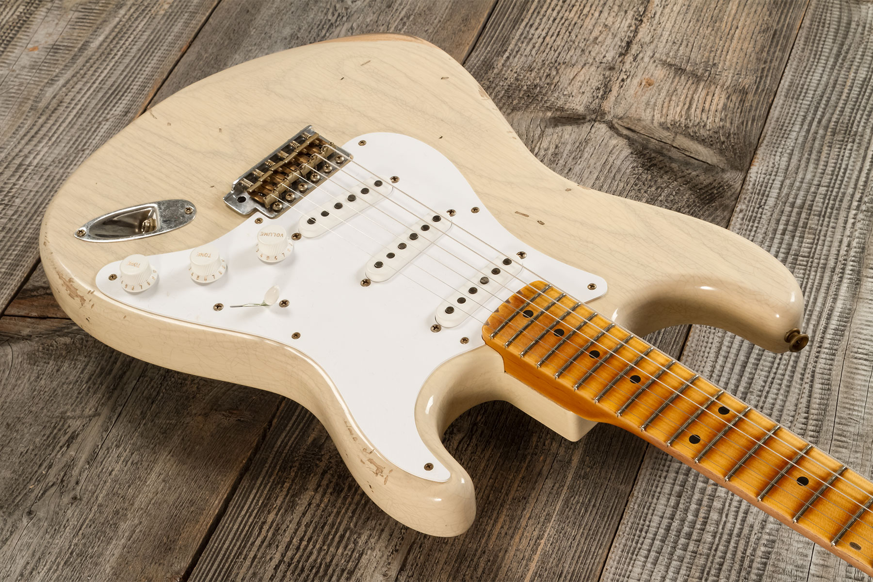 Fender Custom Shop Strat 1954 70th Anniv. 3s Trem Mn #xn5051 - Relic Vintage Blonde - Elektrische gitaar in Str-vorm - Variation 2