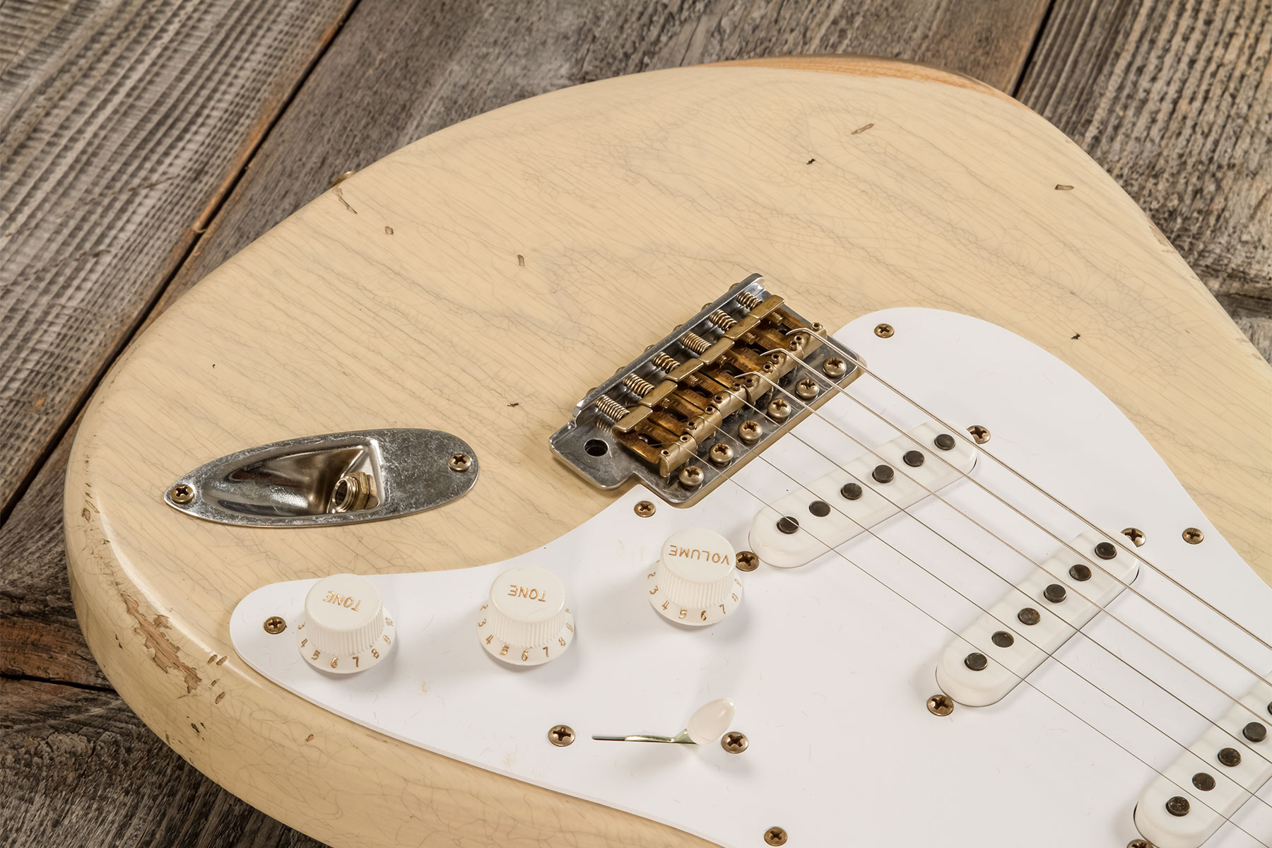 Fender Custom Shop Strat 1954 70th Anniv. 3s Trem Mn #xn5051 - Relic Vintage Blonde - Elektrische gitaar in Str-vorm - Variation 3