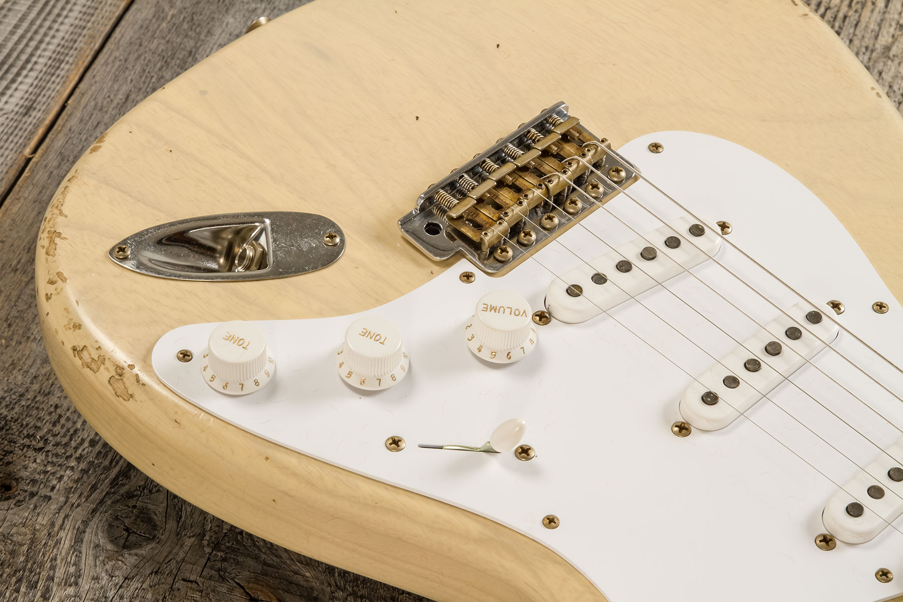 Fender Custom Shop Strat 1954 70th Anniv. 3s Trem Mn #xn5052 - Relic Vintage Blonde - Elektrische gitaar in Str-vorm - Variation 3