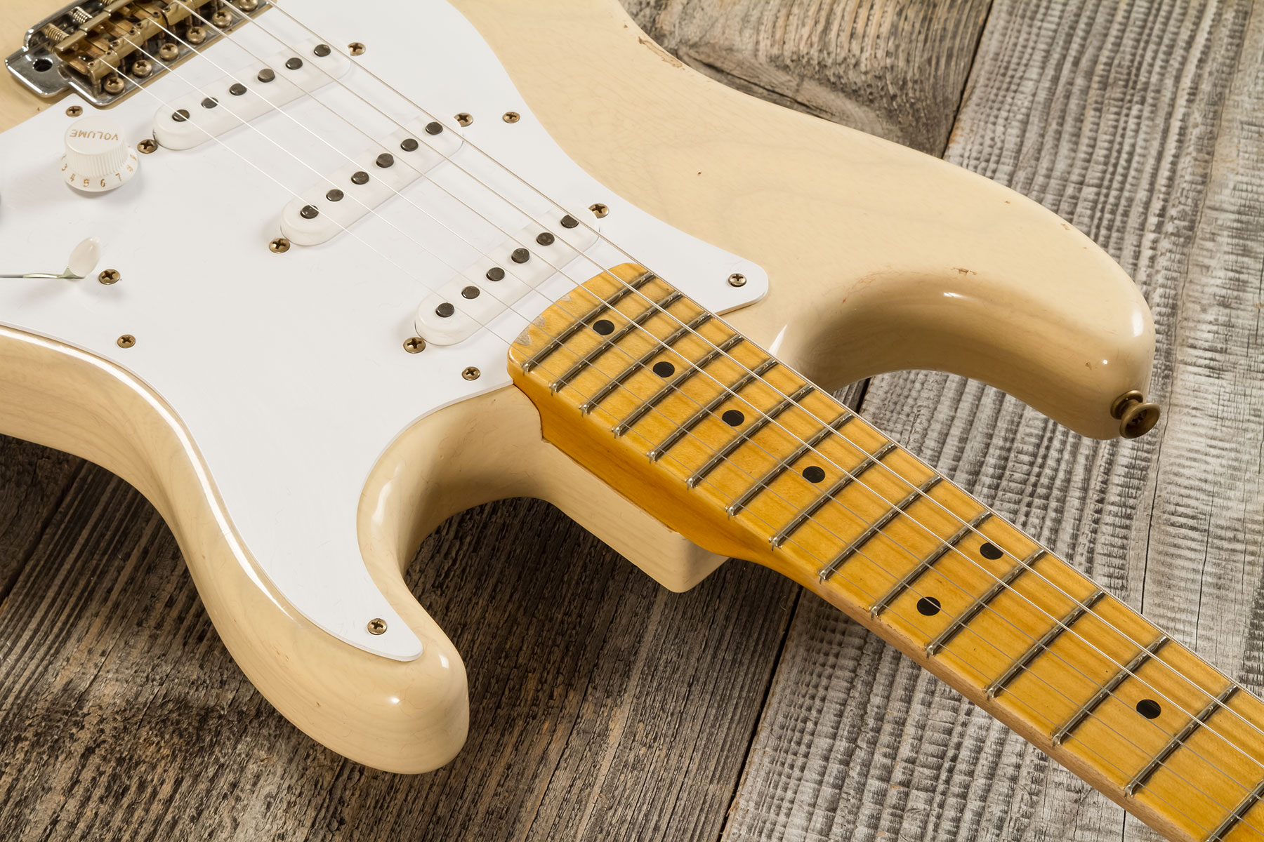 Fender Custom Shop Strat 1954 70th Anniv. 3s Trem Mn #xn5052 - Relic Vintage Blonde - Elektrische gitaar in Str-vorm - Variation 4