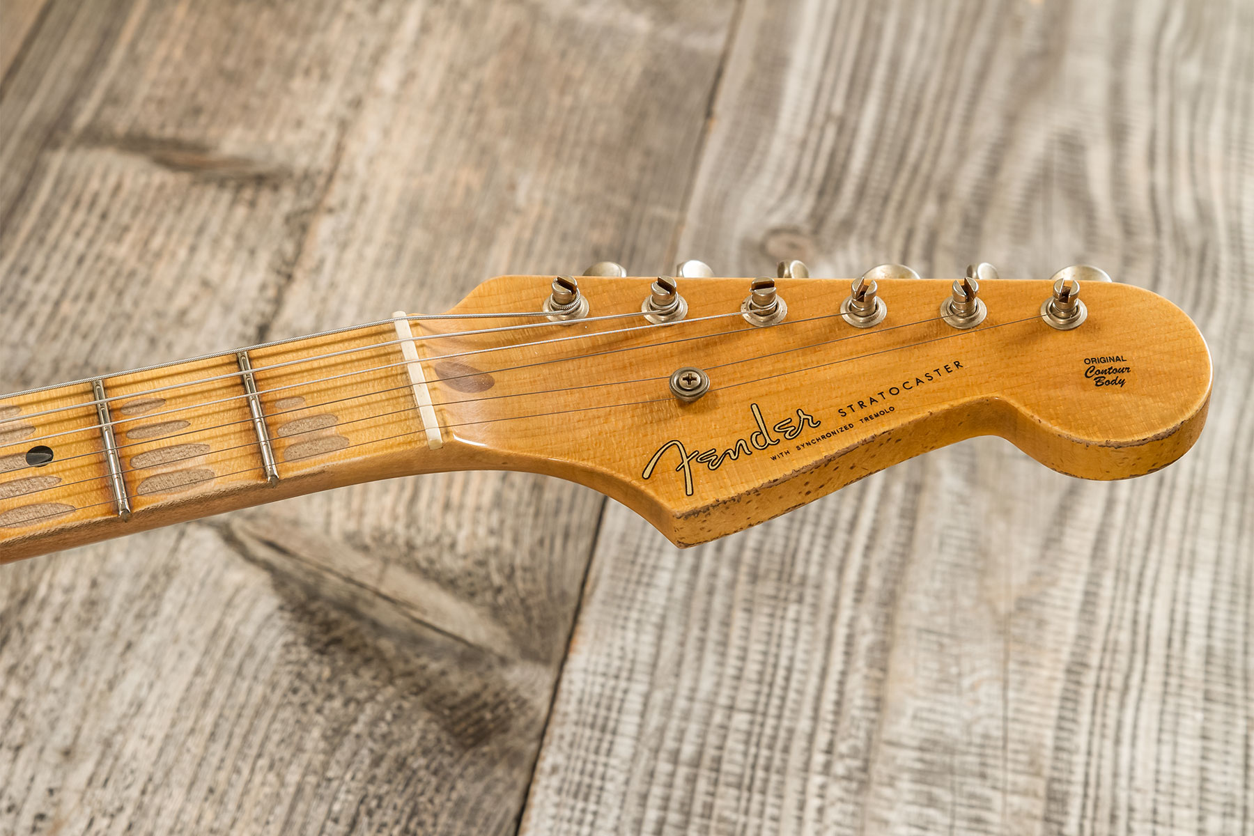 Fender Custom Shop Strat 1954 70th Anniv. 3s Trem Mn #xn5073 - Heavy Relic Vintage Blonde - Elektrische gitaar in Str-vorm - Variation 9