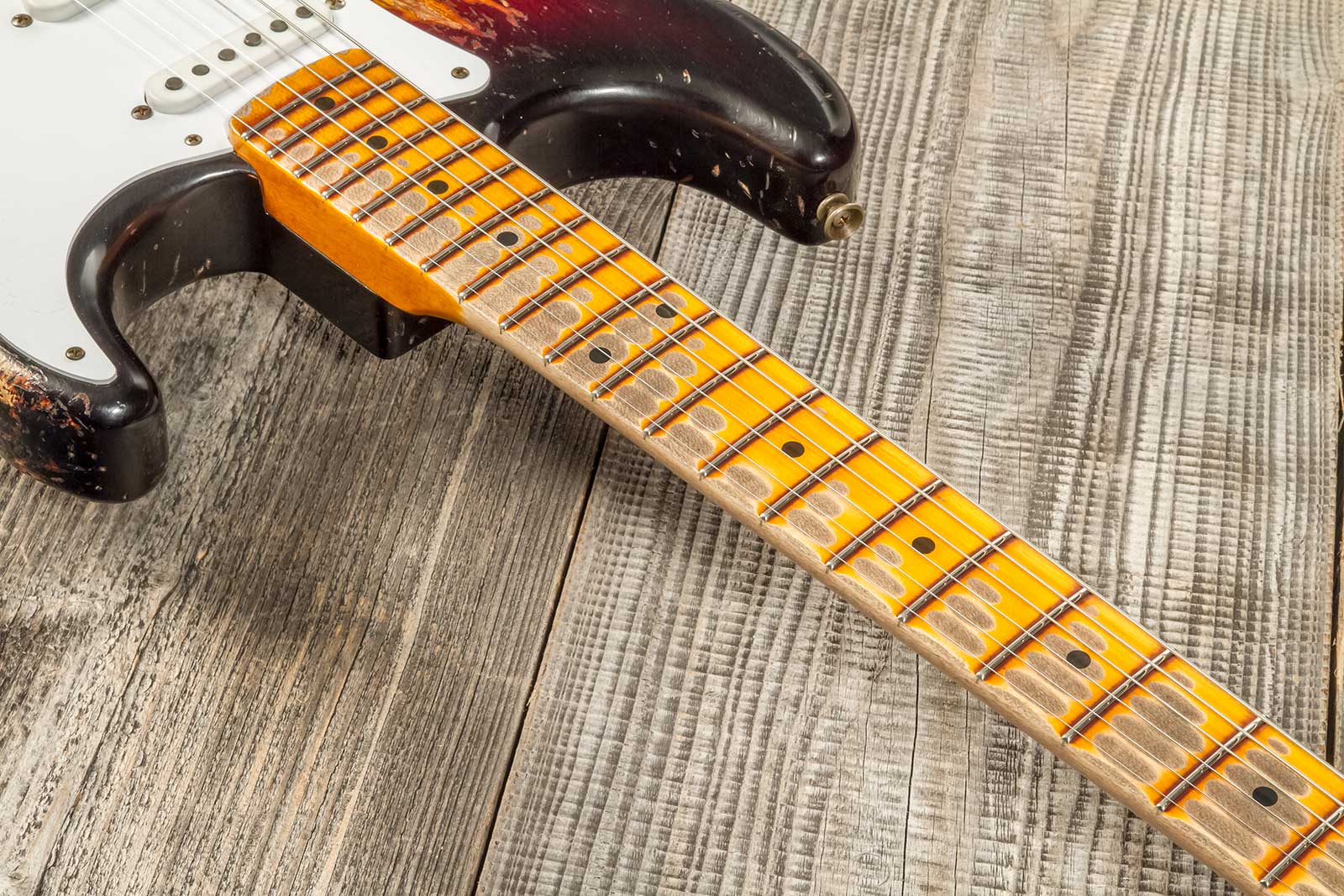 Fender Custom Shop Strat 1954 70th Anniv. Mn #xn4378 - Super Heavy Relic 2-color Sunburst - Elektrische gitaar in Str-vorm - Variation 4