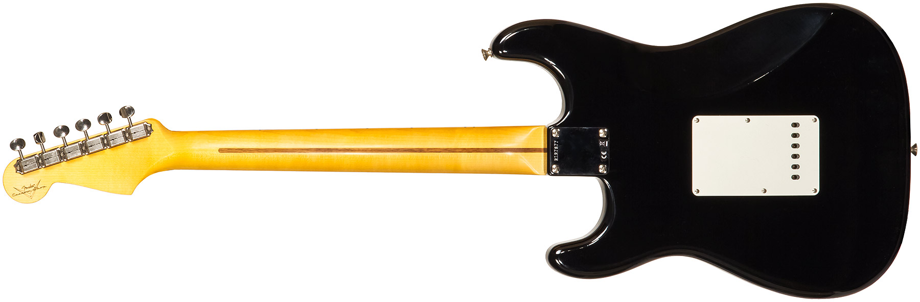 Fender Custom Shop Strat 1955 3s Trem Mn #r127877 - Closet Classic Black - Elektrische gitaar in Str-vorm - Variation 1