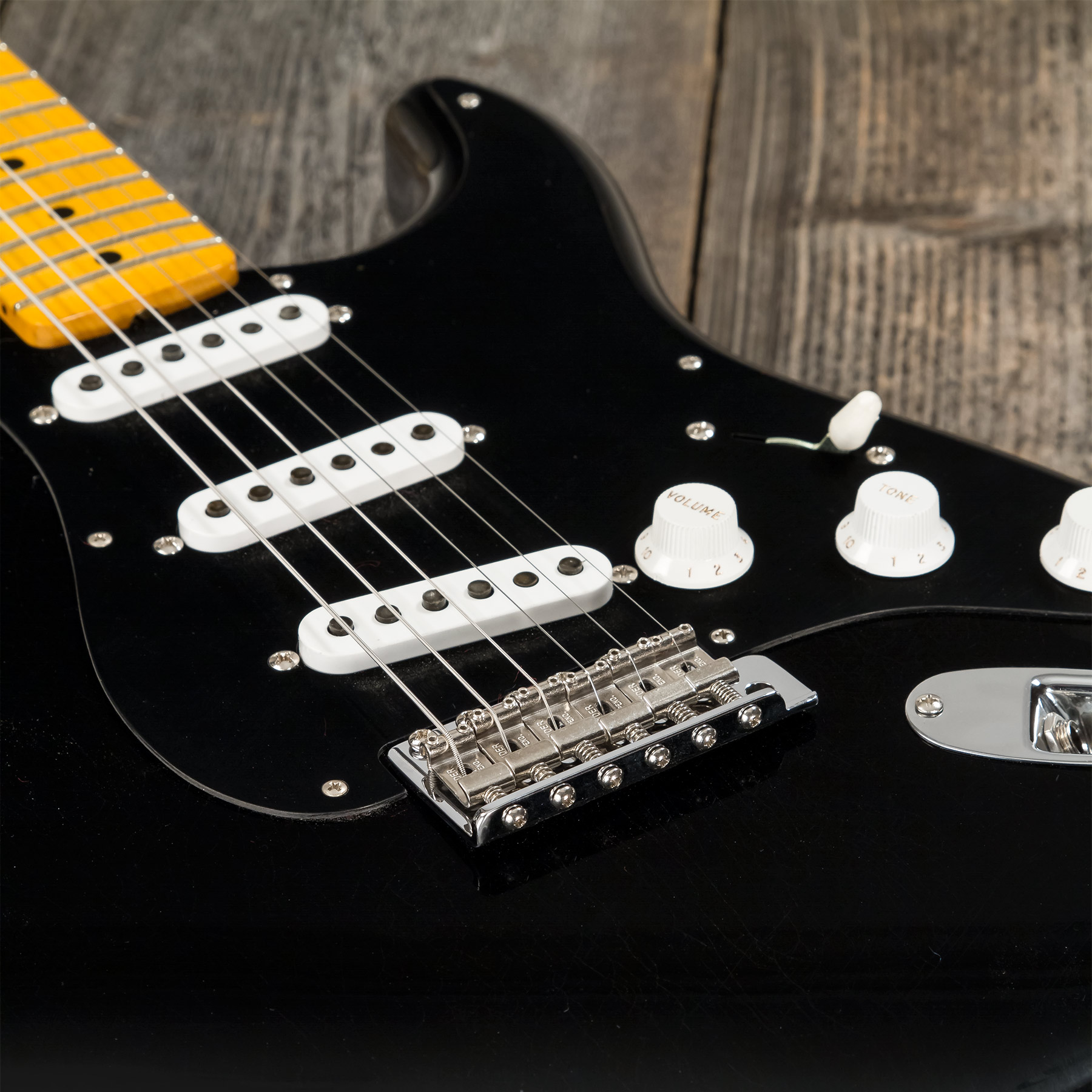 Fender Custom Shop Strat 1955 3s Trem Mn #r127877 - Closet Classic Black - Elektrische gitaar in Str-vorm - Variation 5