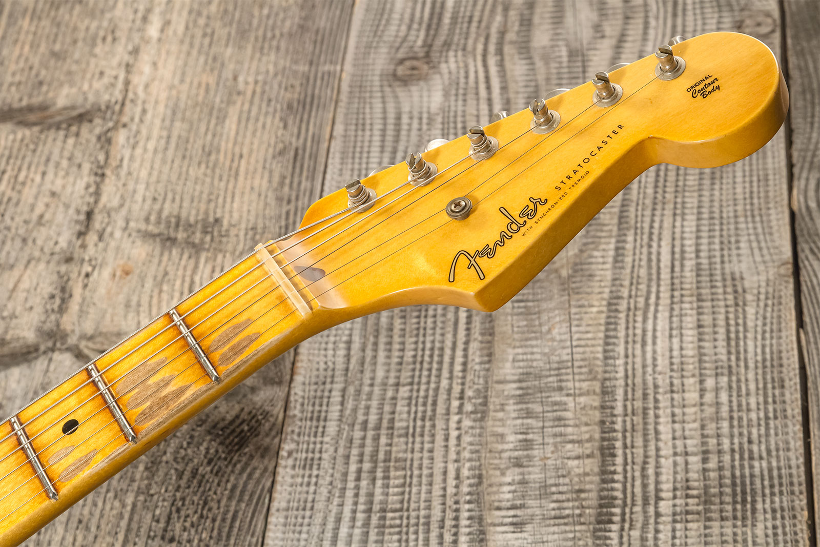 Fender Custom Shop Strat 1955 3s Trem Mn #r130058 - Journeyman Relic 2-color Sunburst - Elektrische gitaar in Str-vorm - Variation 9