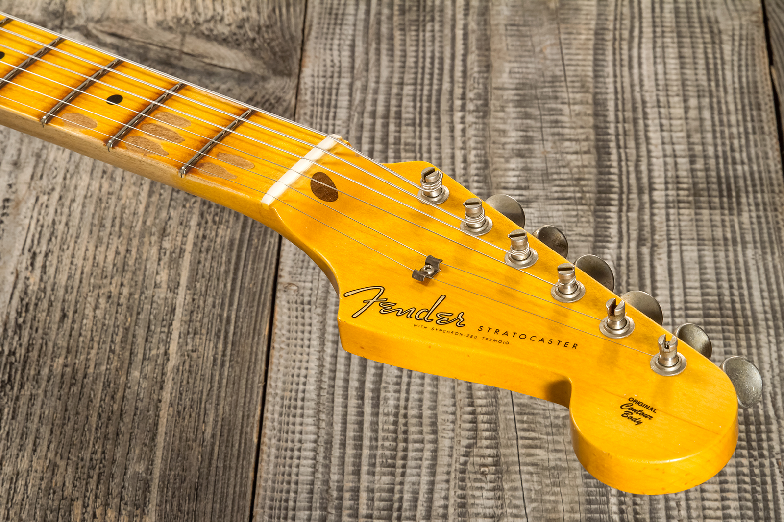 Fender Custom Shop Strat 1956 3s Trem Mn #cz570281 - Journeyman Relic Aged 2-color Sunburst - Elektrische gitaar in Str-vorm - Variation 6