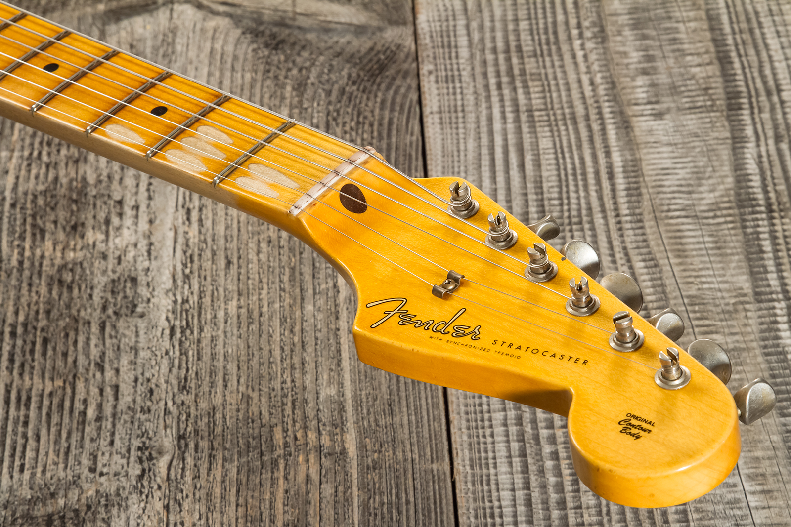 Fender Custom Shop Strat 1956 3s Trem Mn #cz571884 - Journeyman Relic Aged 2-color Sunburst - Elektrische gitaar in Str-vorm - Variation 8