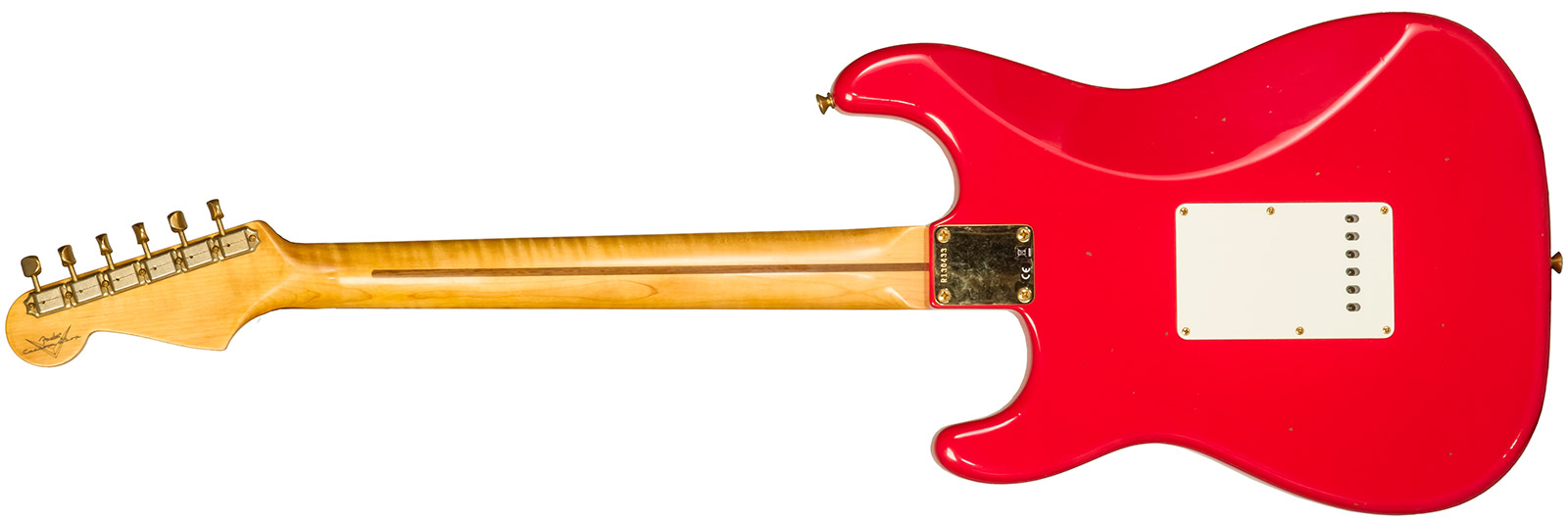 Fender Custom Shop Strat 1956 3s Trem Mn #r130433 - Journeyman Relic Fiesta Red - Elektrische gitaar in Str-vorm - Variation 1