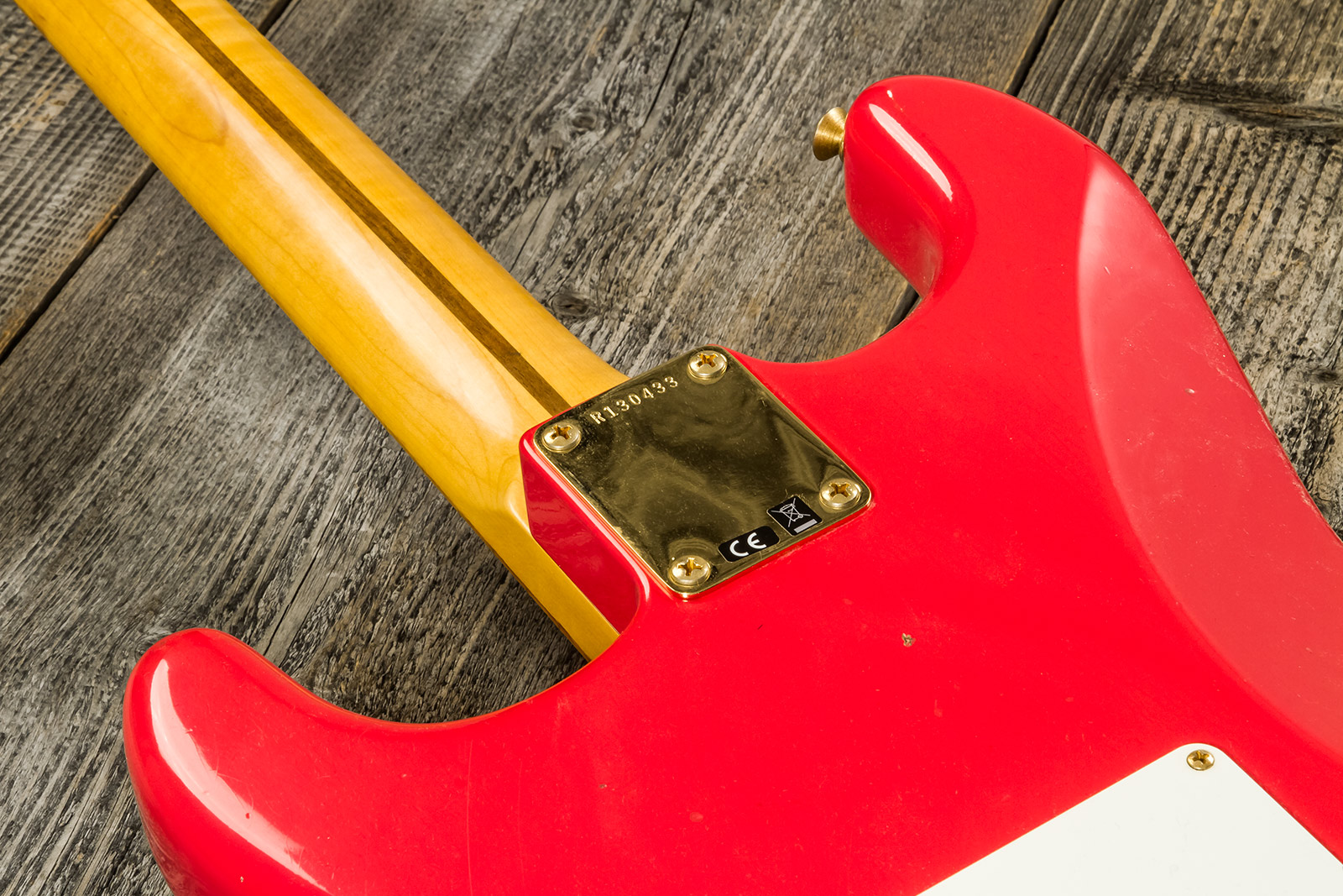 Fender Custom Shop Strat 1956 3s Trem Mn #r130433 - Journeyman Relic Fiesta Red - Elektrische gitaar in Str-vorm - Variation 6