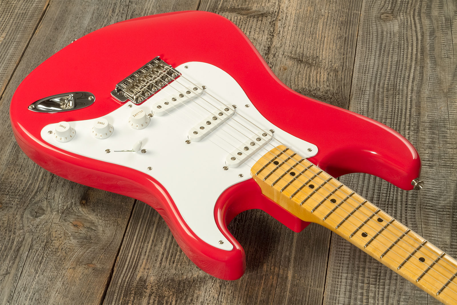 Fender Custom Shop Strat 1956 3s Trem Mn #r133022 - Nos Fiesta Red - Elektrische gitaar in Str-vorm - Variation 2