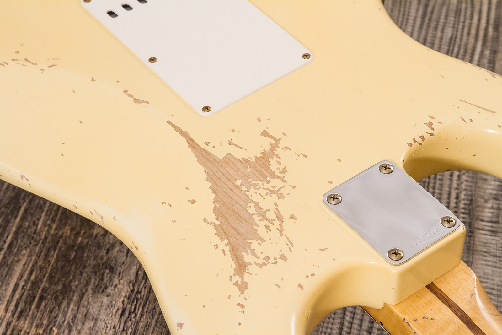 Fender Custom Shop Strat 1956 Hss Trem Mn #r143989 - Relic Vintage White - Elektrische gitaar in Strat vorm - Variation 9