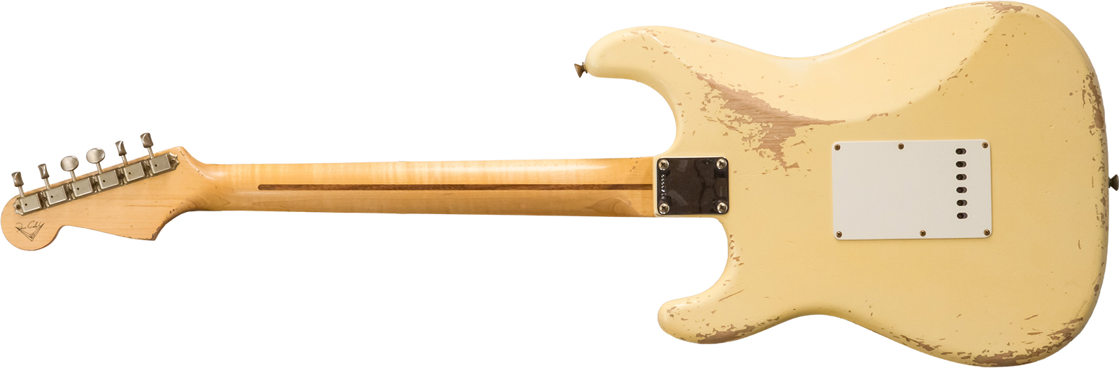 Fender Custom Shop Strat 1956 Hss Trem Mn #r143989 - Relic Vintage White - Elektrische gitaar in Strat vorm - Variation 1