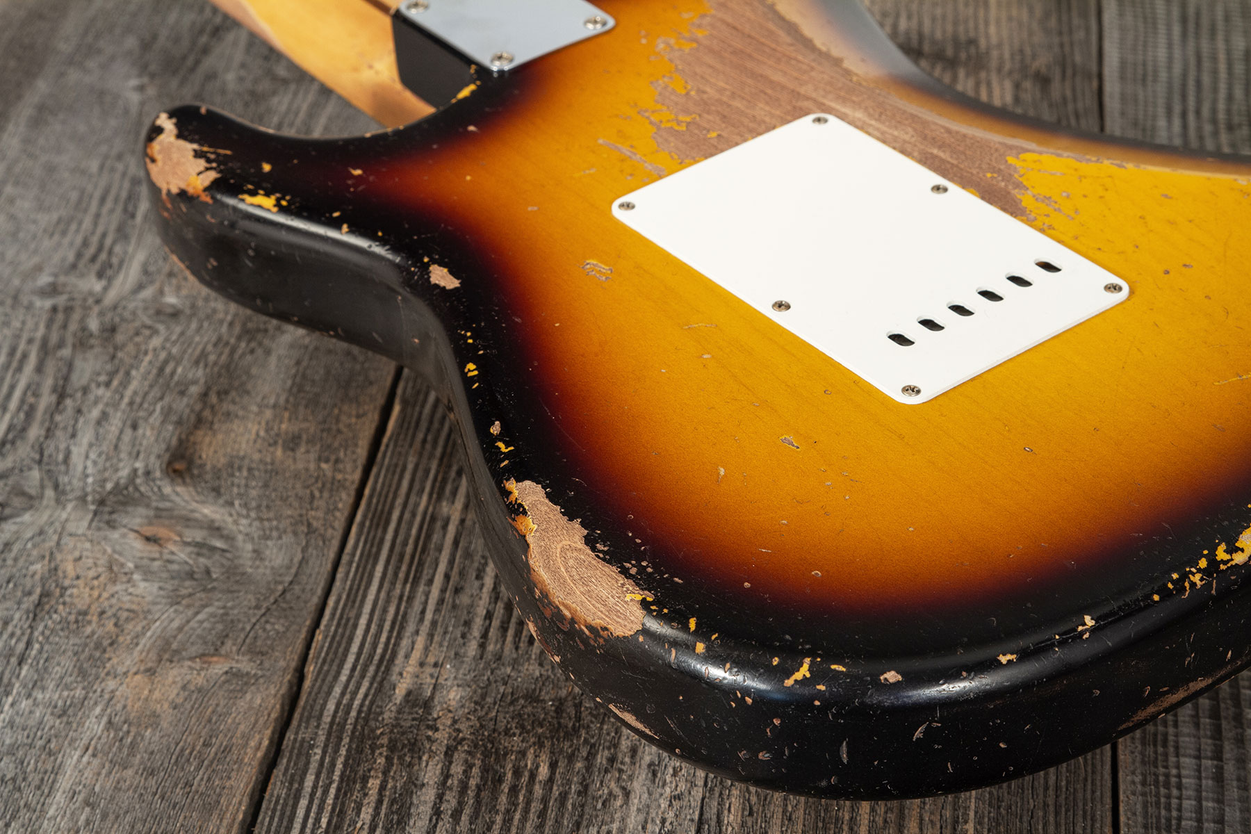 Fender Custom Shop Strat 1956 Masterbuilt K.mcmillin 3s Trem Mn #r129060 - Heavy Relic 2-color Sunburst - Elektrische gitaar in Str-vorm - Variation 8