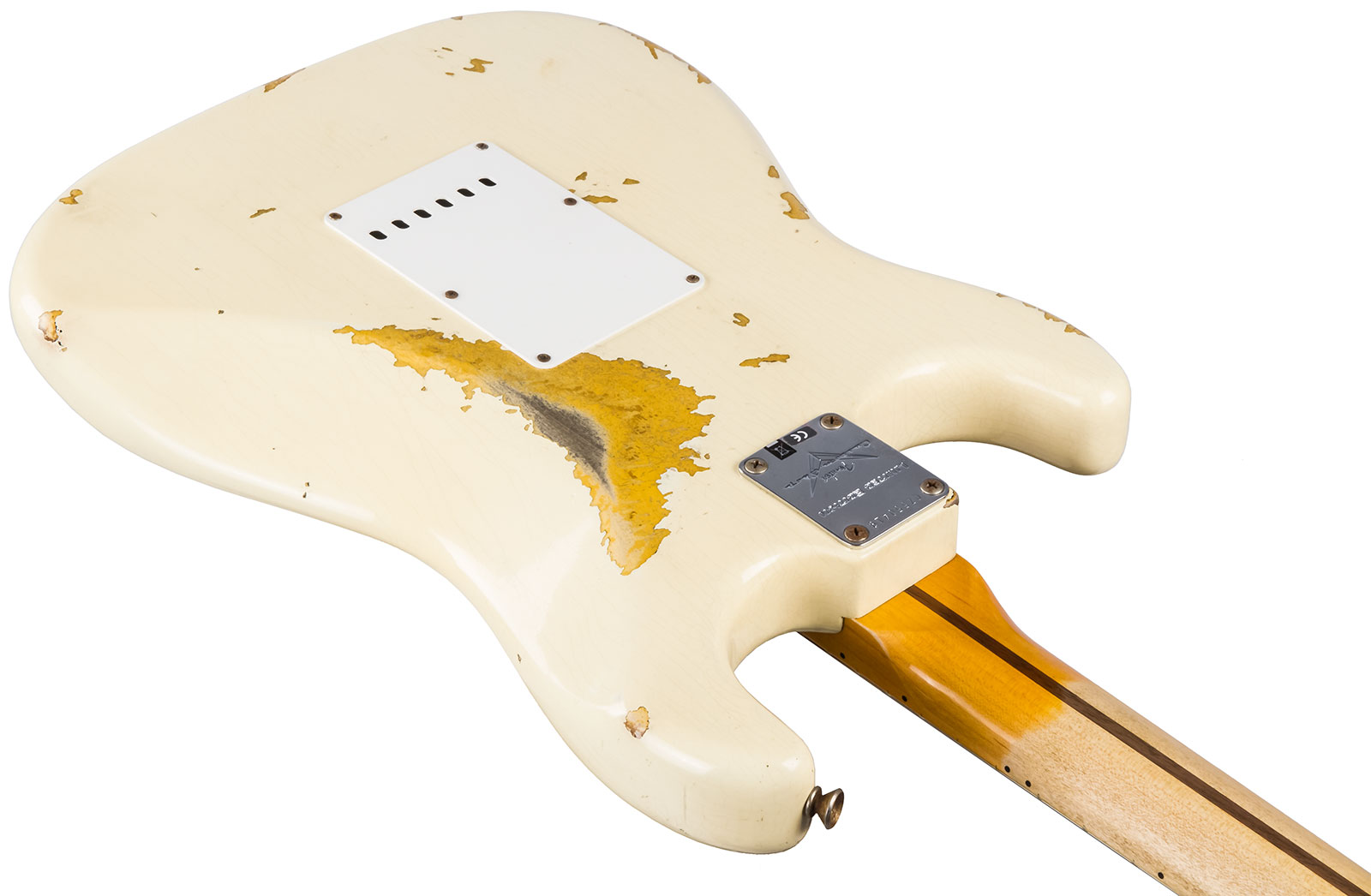 Fender Custom Shop Strat 1956 3s Trem Mn #cz550419 - Heavy Relic Vintage White Over Sunburst - Televorm elektrische gitaar - Variation 4