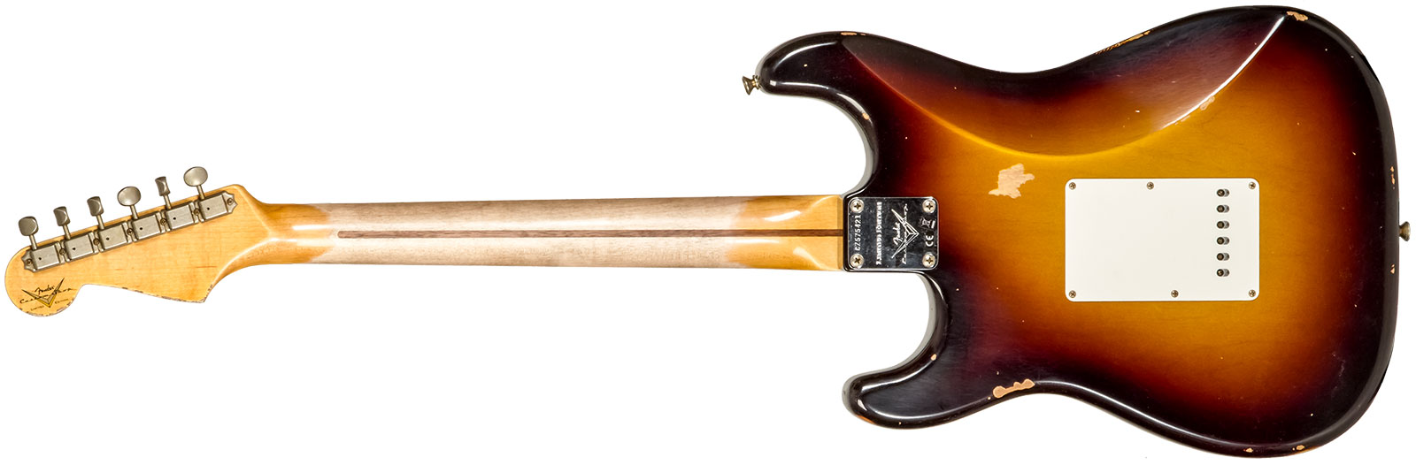Fender Custom Shop Strat 1957 3s Trem Mn #cz575421 - Relic 2-color Sunburst - Elektrische gitaar in Strat vorm - Variation 1