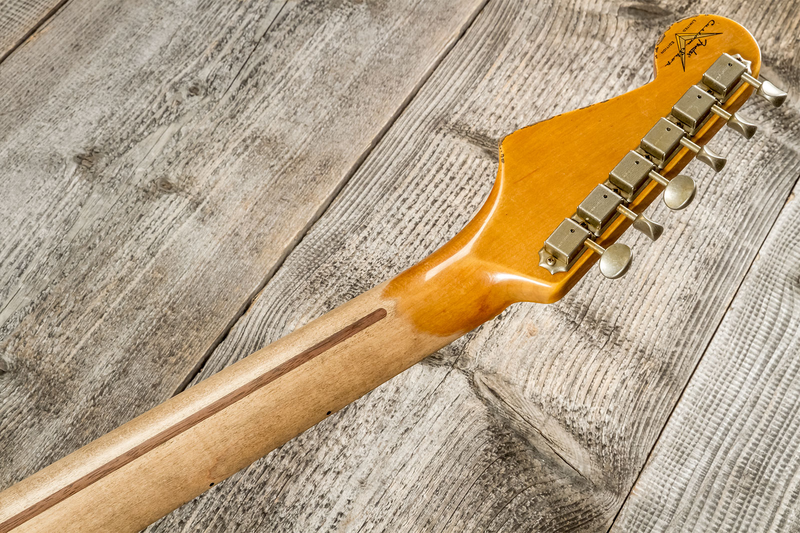 Fender Custom Shop Strat 1957 3s Trem Mn #cz575421 - Relic 2-color Sunburst - Elektrische gitaar in Str-vorm - Variation 8