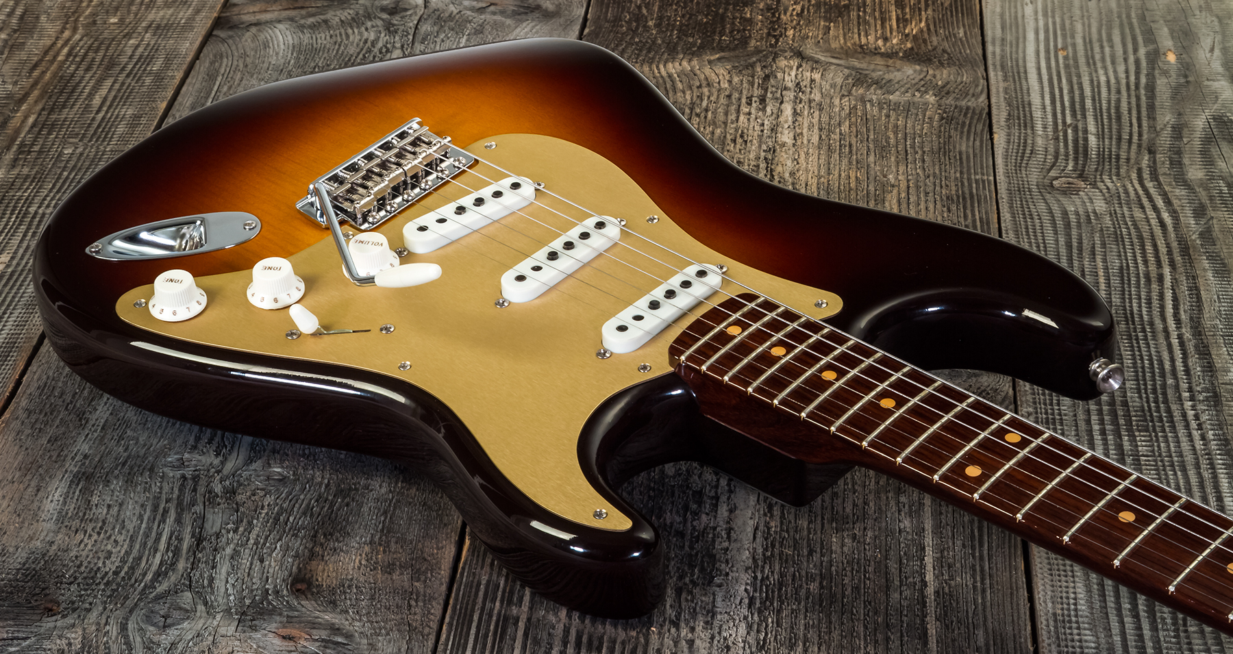 Fender Custom Shop Strat 1957 3s Trem Rw #cz548509 - Closet Classic 2-color Sunburst - Televorm elektrische gitaar - Variation 2