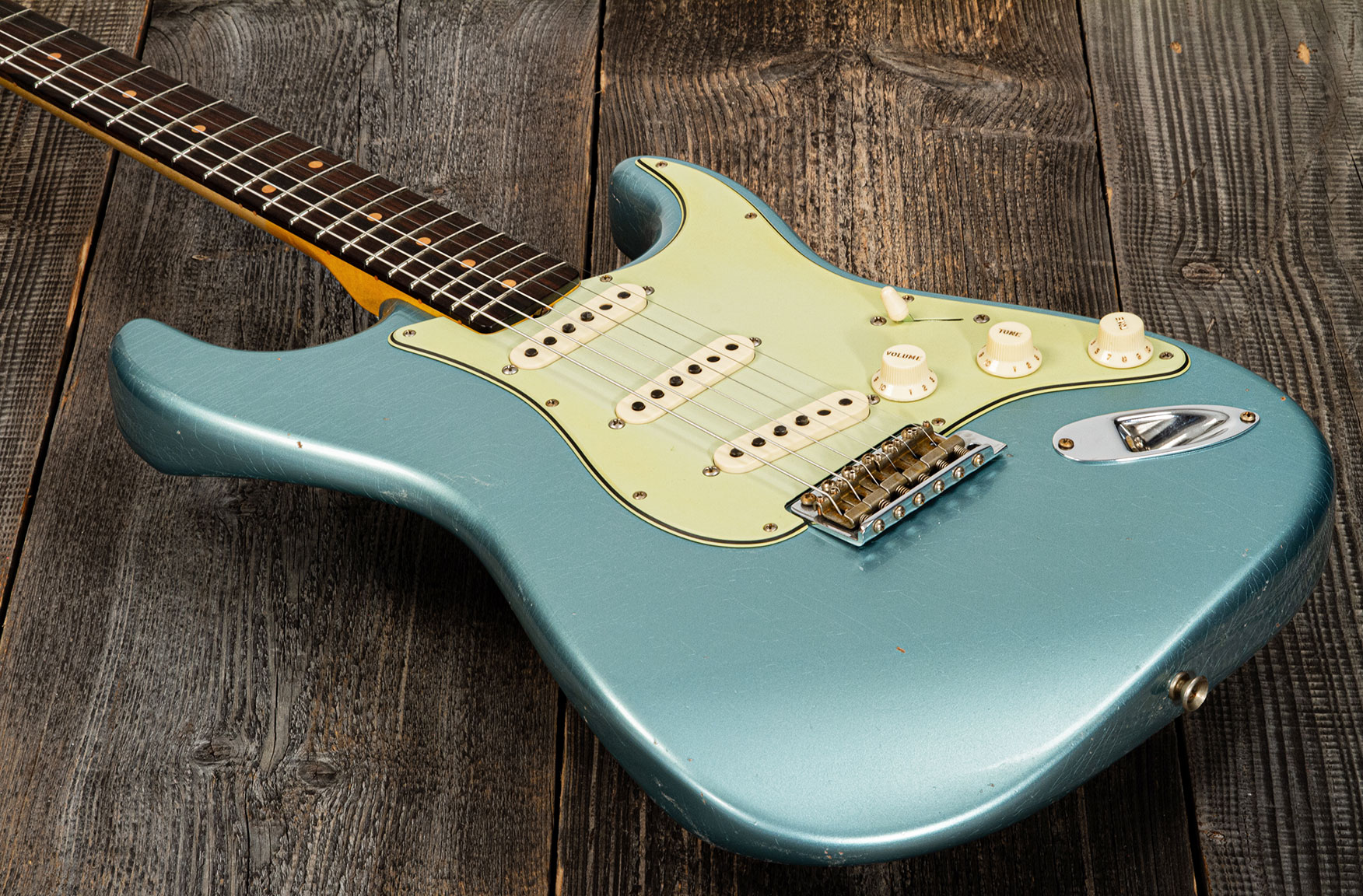 Fender Custom Shop Strat 1959 3s Trem Rw #cz566857 - Journeyman Relic Teal Green Metallic - Elektrische gitaar in Str-vorm - Variation 3