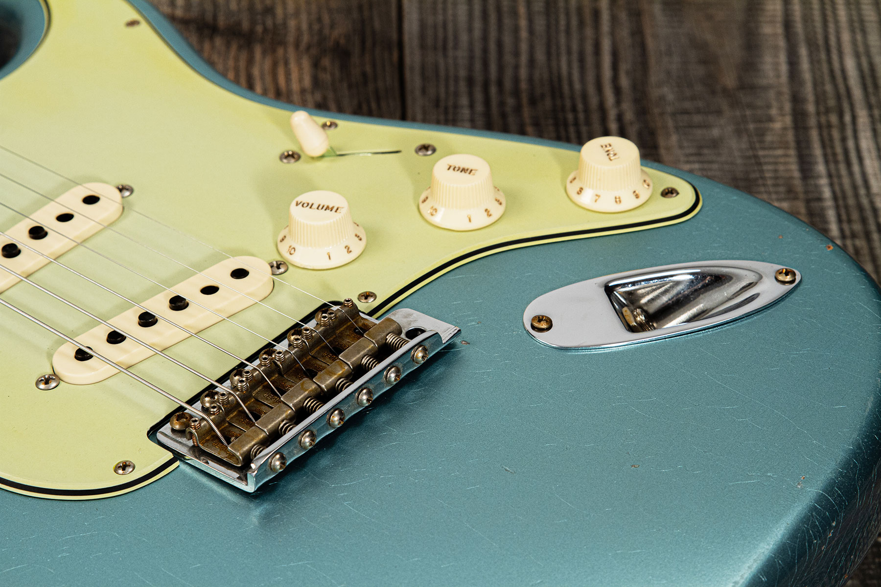 Fender Custom Shop Strat 1959 3s Trem Rw #cz566857 - Journeyman Relic Teal Green Metallic - Elektrische gitaar in Str-vorm - Variation 5