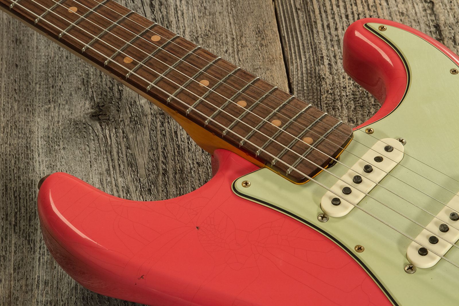 Fender Custom Shop Strat 1959 3s Trem Rw #cz569772 - Journeyman Relic Aged Fiesta Red - Elektrische gitaar in Str-vorm - Variation 3