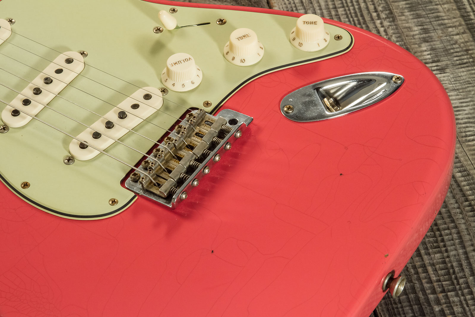 Fender Custom Shop Strat 1959 3s Trem Rw #cz569772 - Journeyman Relic Aged Fiesta Red - Elektrische gitaar in Str-vorm - Variation 4