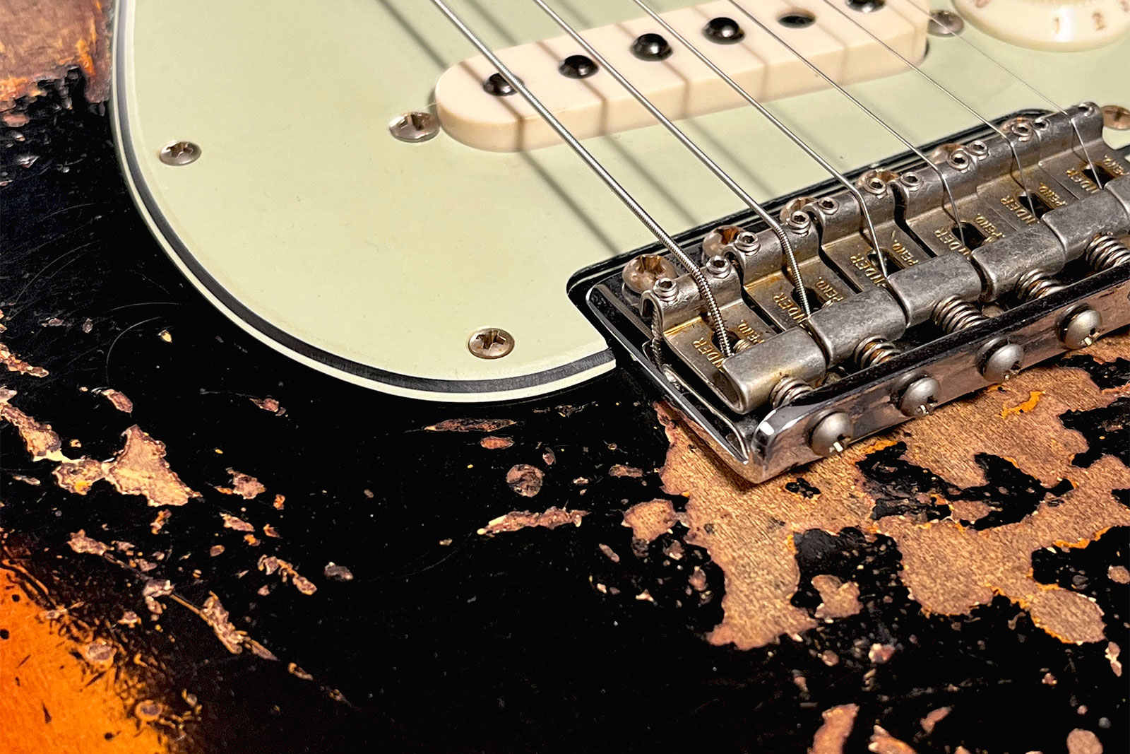 Fender Custom Shop Strat 1959 3s Trem Rw #cz576154 - Super Heavy Relic Black O. 3-color Sunburst - Elektrische gitaar in Str-vorm - Variation 5