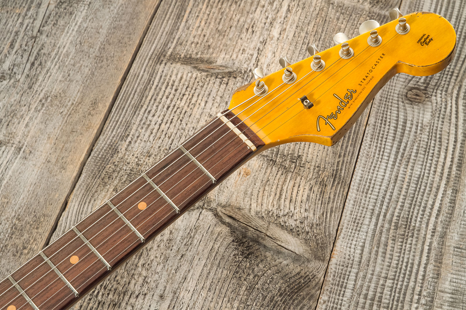 Fender Custom Shop Strat 1959 3s Trem Rw #cz576154 - Super Heavy Relic Black O. 3-color Sunburst - Elektrische gitaar in Str-vorm - Variation 8