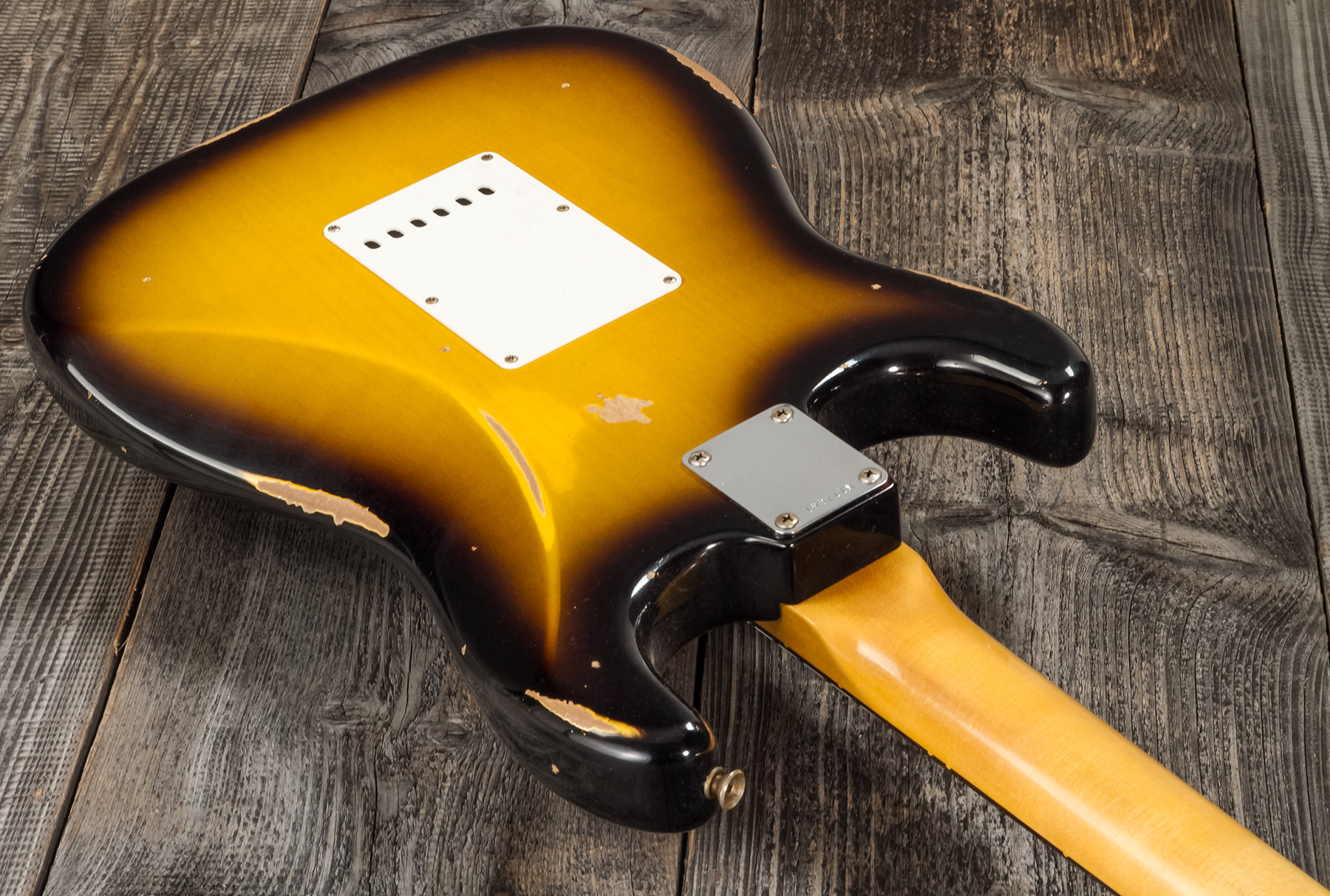 Fender Custom Shop Strat 1959 3s Trem Rw #r117661 - Relic 2-color Sunburst - Elektrische gitaar in Str-vorm - Variation 4