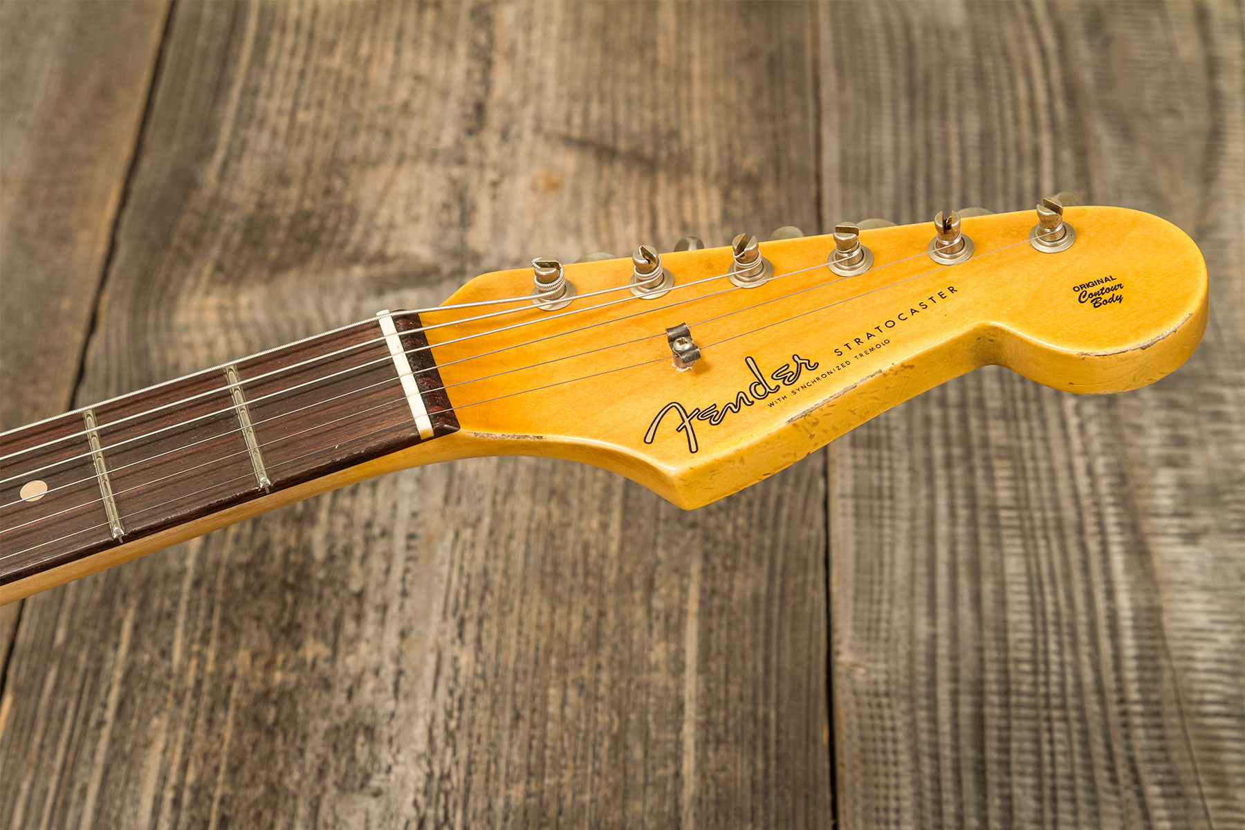 Fender Custom Shop Strat 1959 3s Trem Rw #r133843 - Relic Antique Natural - Elektrische gitaar in Str-vorm - Variation 7