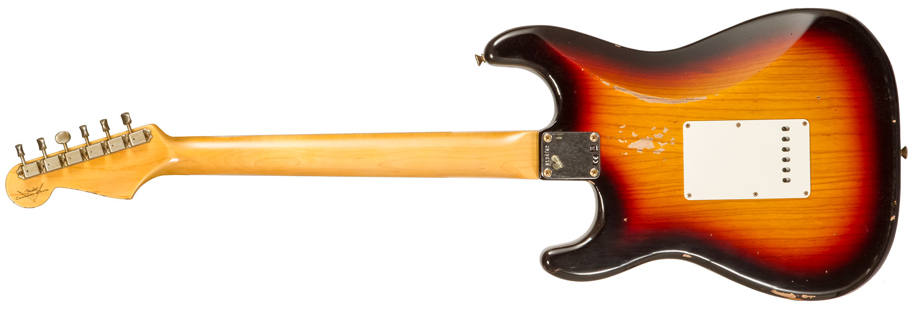 Fender Custom Shop Strat 1959 3s Trem Rw #r134762 - Relic Chocolate 3-color Sunburst - Elektrische gitaar in Str-vorm - Variation 1