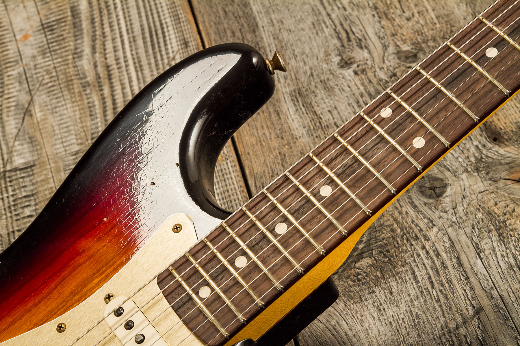 Fender Custom Shop Strat 1959 3s Trem Rw #r134762 - Relic Chocolate 3-color Sunburst - Elektrische gitaar in Str-vorm - Variation 5