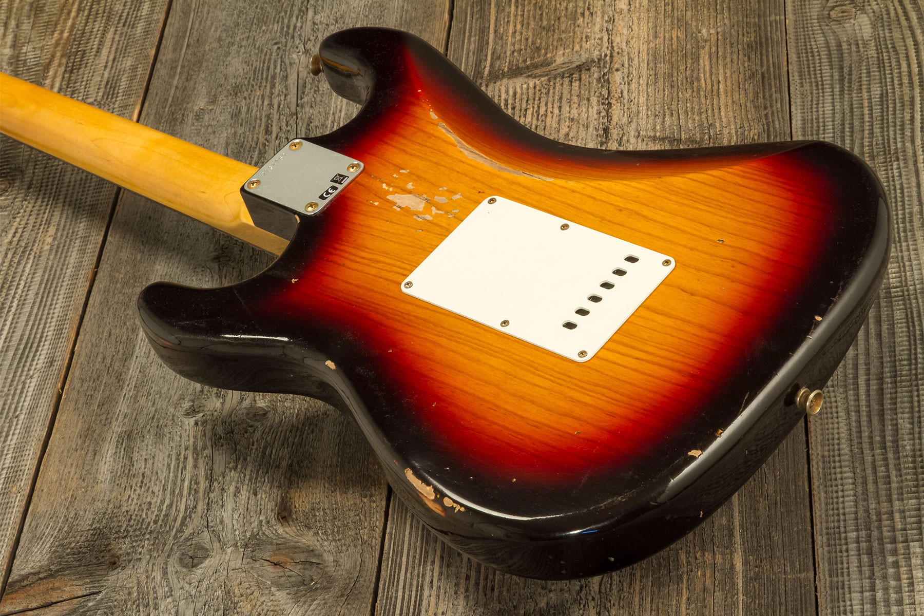 Fender Custom Shop Strat 1959 3s Trem Rw #r134762 - Relic Chocolate 3-color Sunburst - Elektrische gitaar in Str-vorm - Variation 6