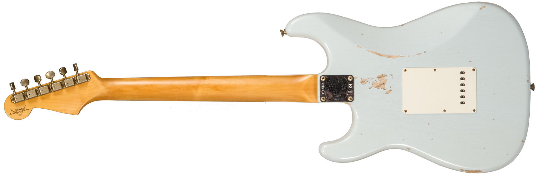 Fender Custom Shop Strat 1959 3s Trem Rw #r138342 - Relic Sonic Blue - Elektrische gitaar in Str-vorm - Variation 1