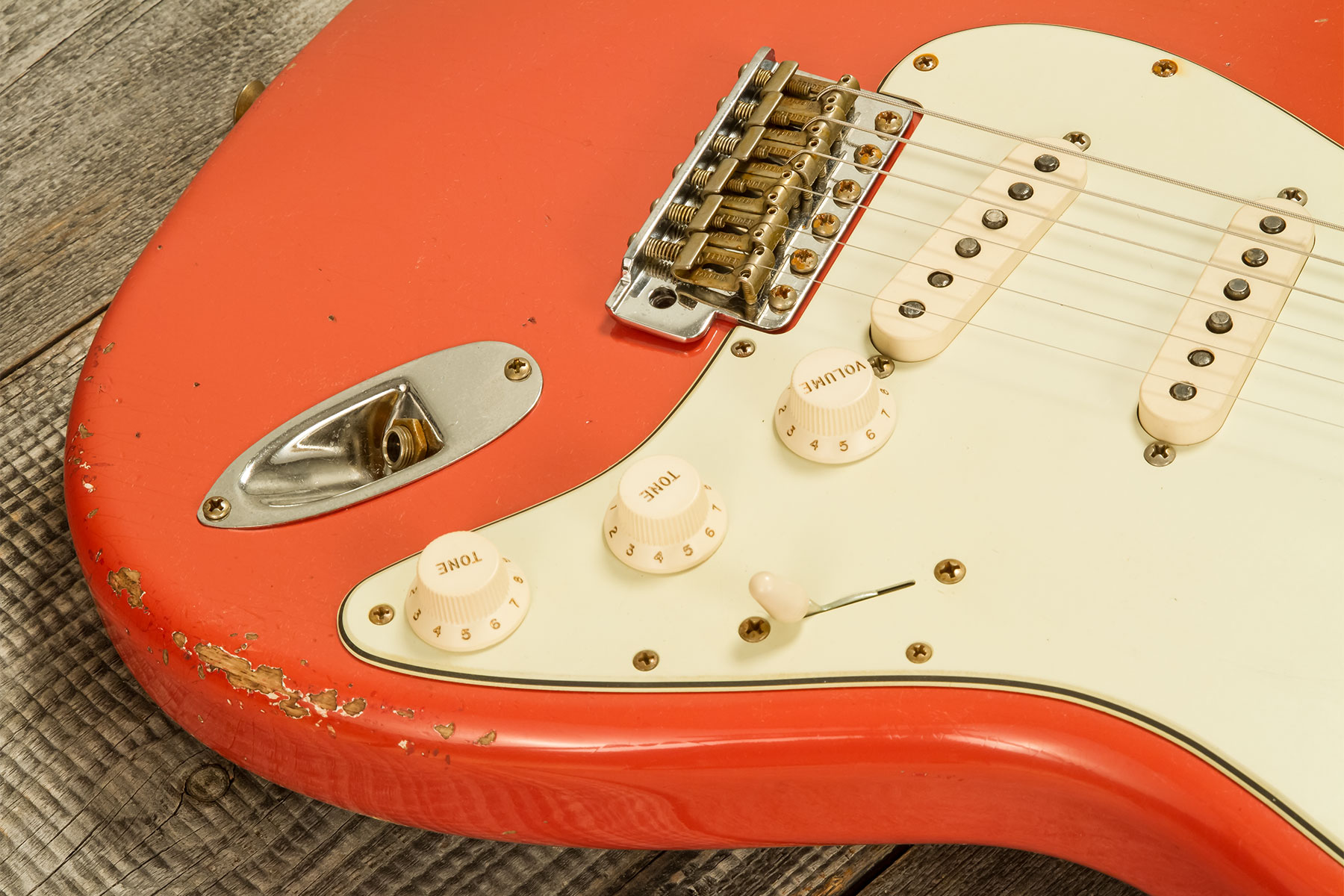 Fender Custom Shop Strat 1959 3s Trem Rw #r138362 - Relic Tahitian Coral - Elektrische gitaar in Str-vorm - Variation 3