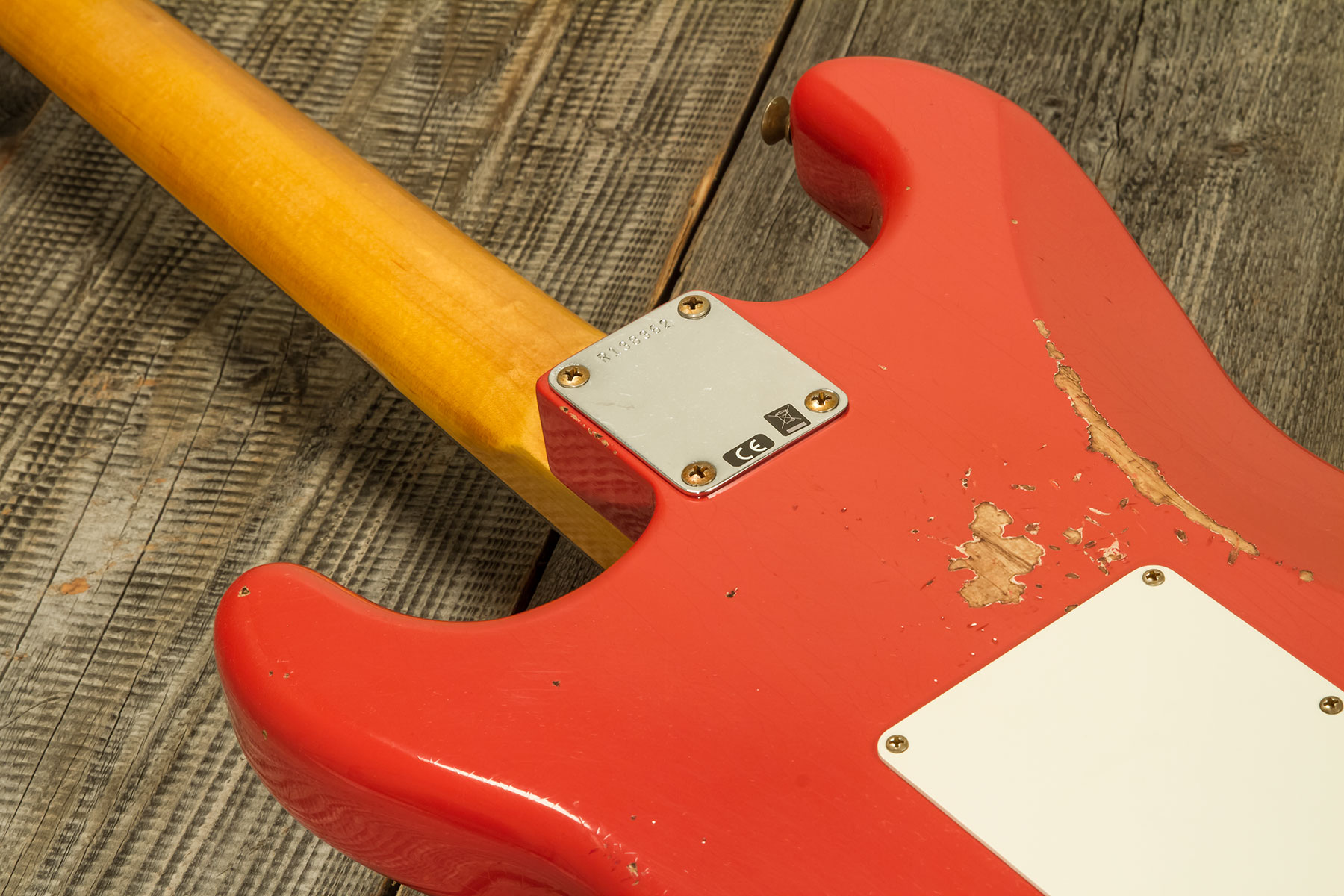 Fender Custom Shop Strat 1959 3s Trem Rw #r138362 - Relic Tahitian Coral - Elektrische gitaar in Str-vorm - Variation 5