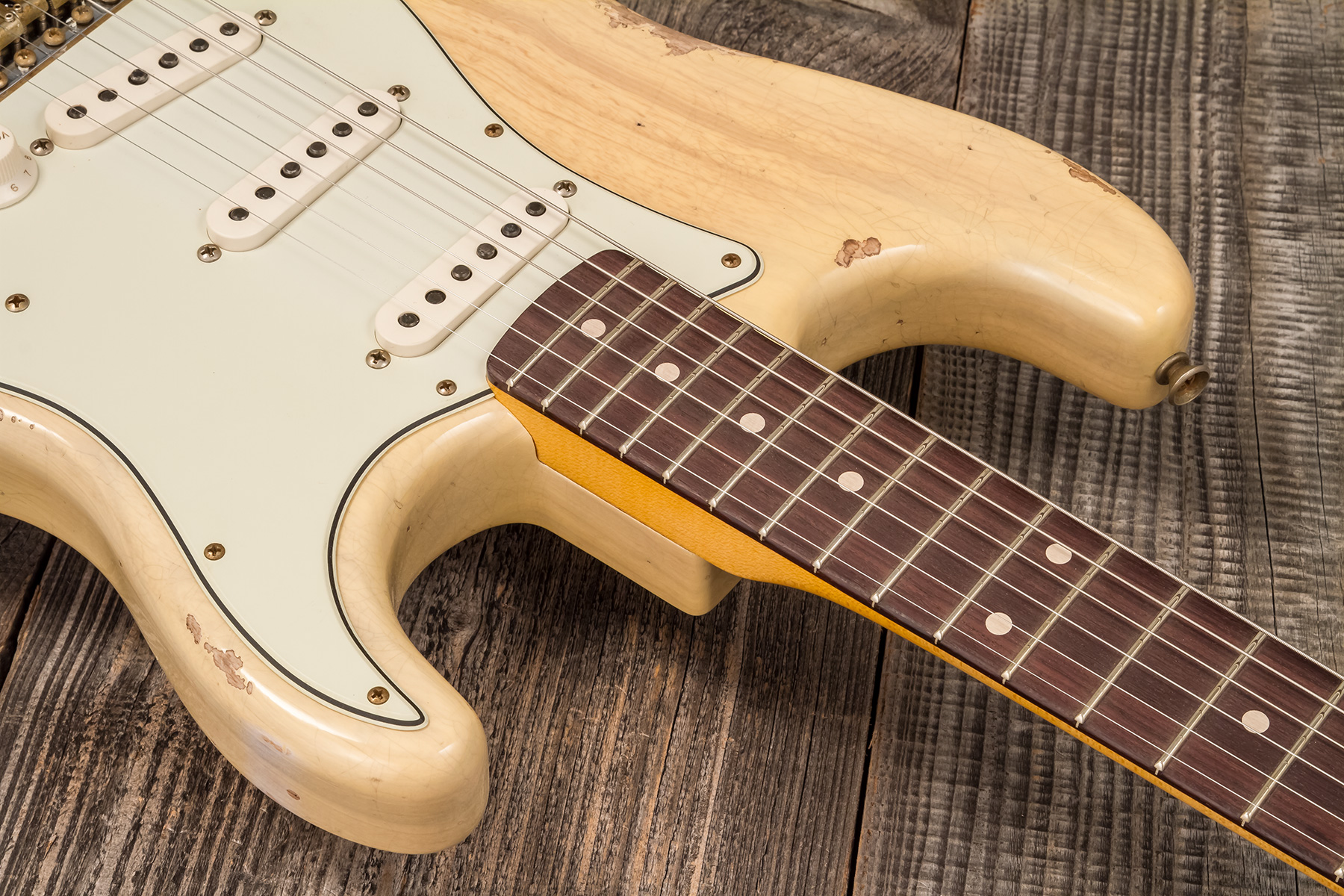 Fender Custom Shop Strat 1959 3s Trem Rw #r138376 - Relic Natural Blonde - Elektrische gitaar in Str-vorm - Variation 4