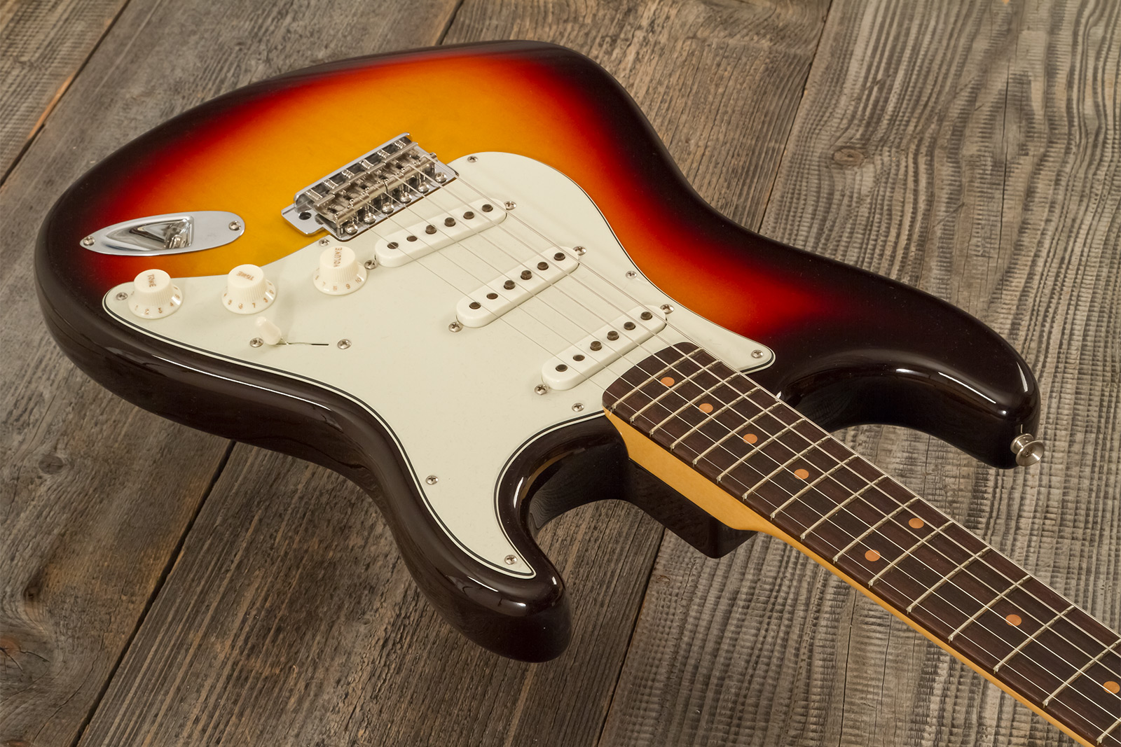 Fender Custom Shop Strat 1959 3s Trem Rw #r146037 - Time Capsule 3-color Sunburst - Elektrische gitaar in Strat vorm - Variation 2