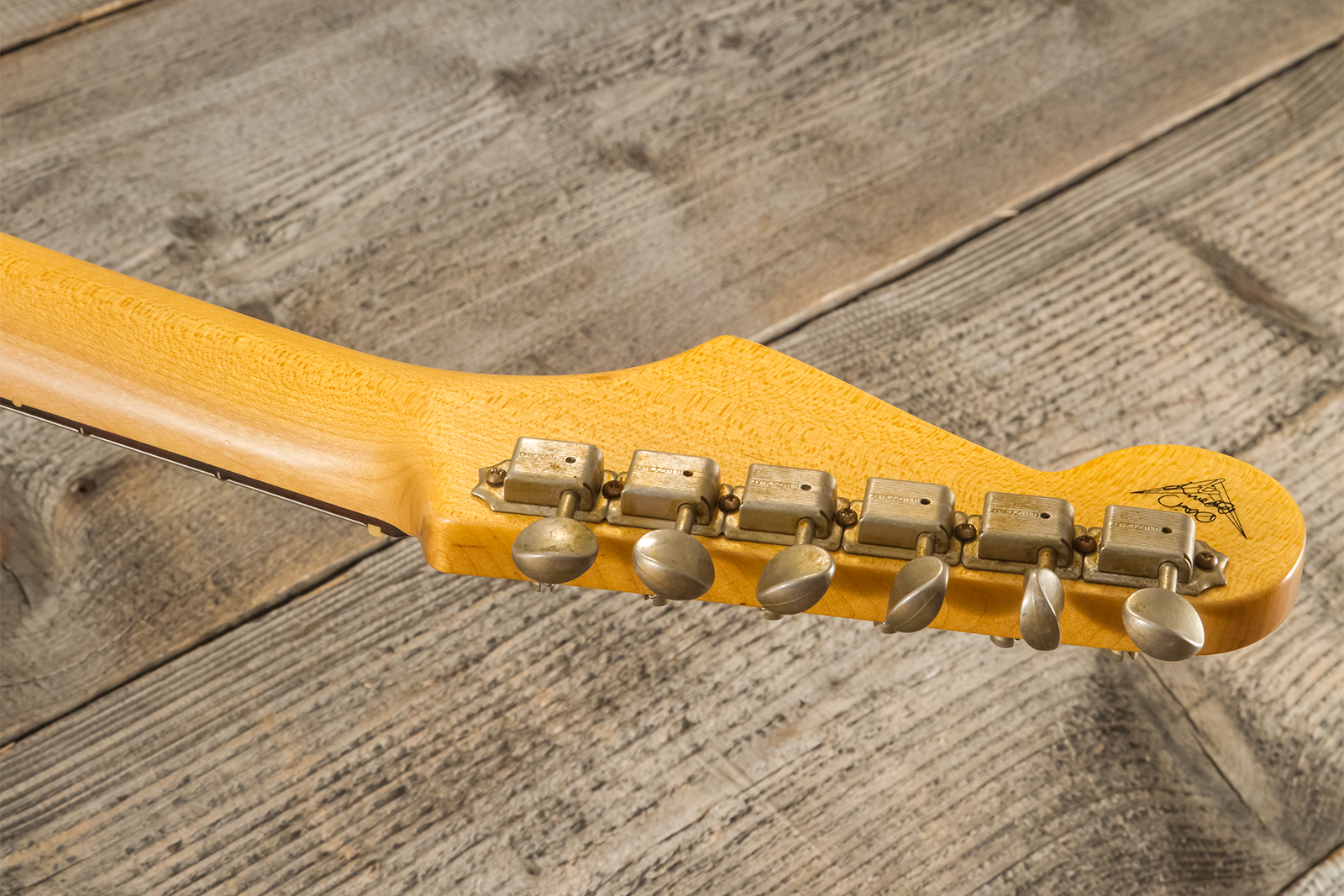 Fender Custom Shop Strat 1959 Masterbuilt D.brown 3s Trem Rw #r143697 - Journeyman Relic Vintage White - Elektrische gitaar in Str-vorm - Variation 12